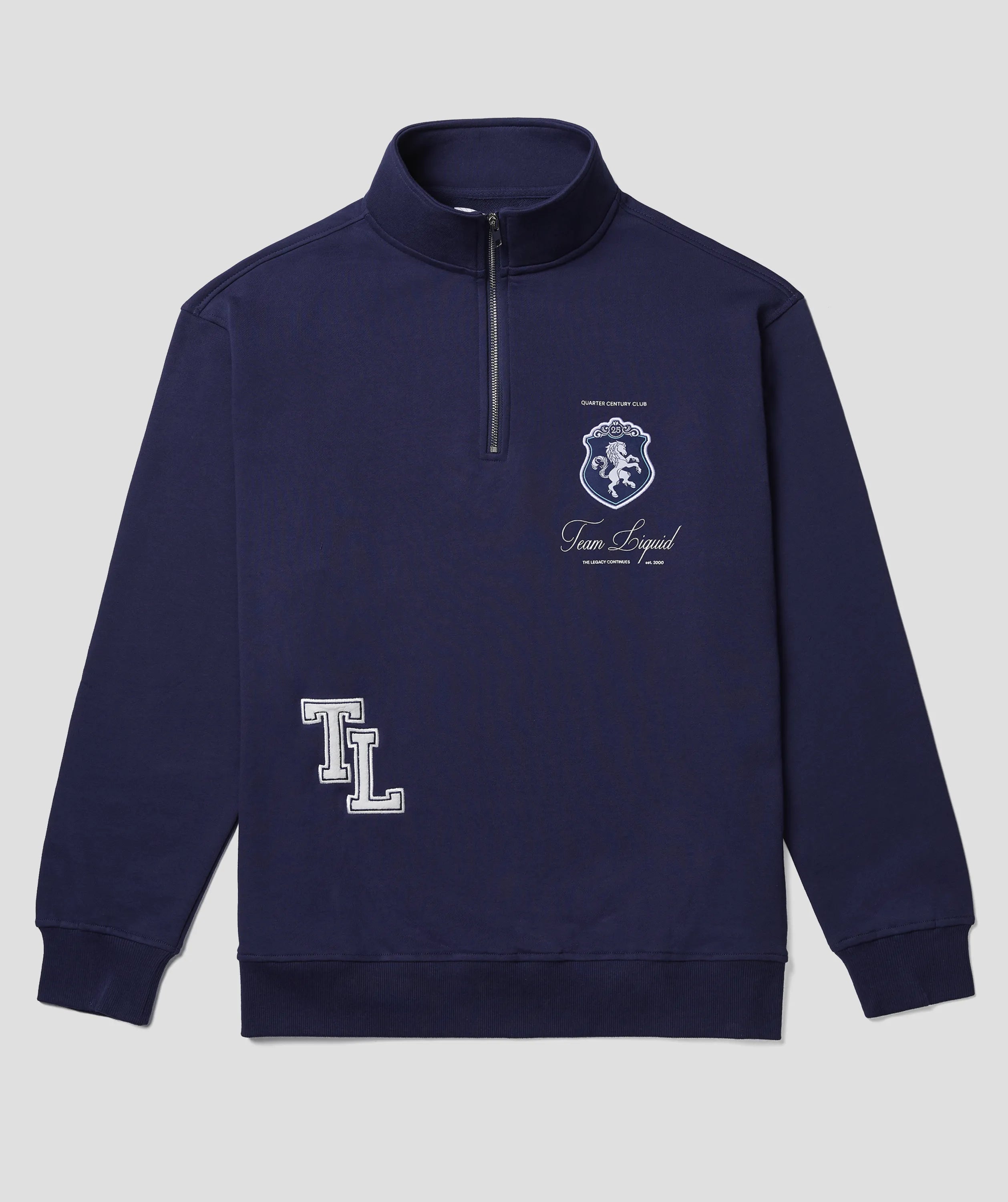 新品 TANGRAM 26ss LOGO HALFZIP SWEAT BLU Quarter century half zip | Team Liquid Store
