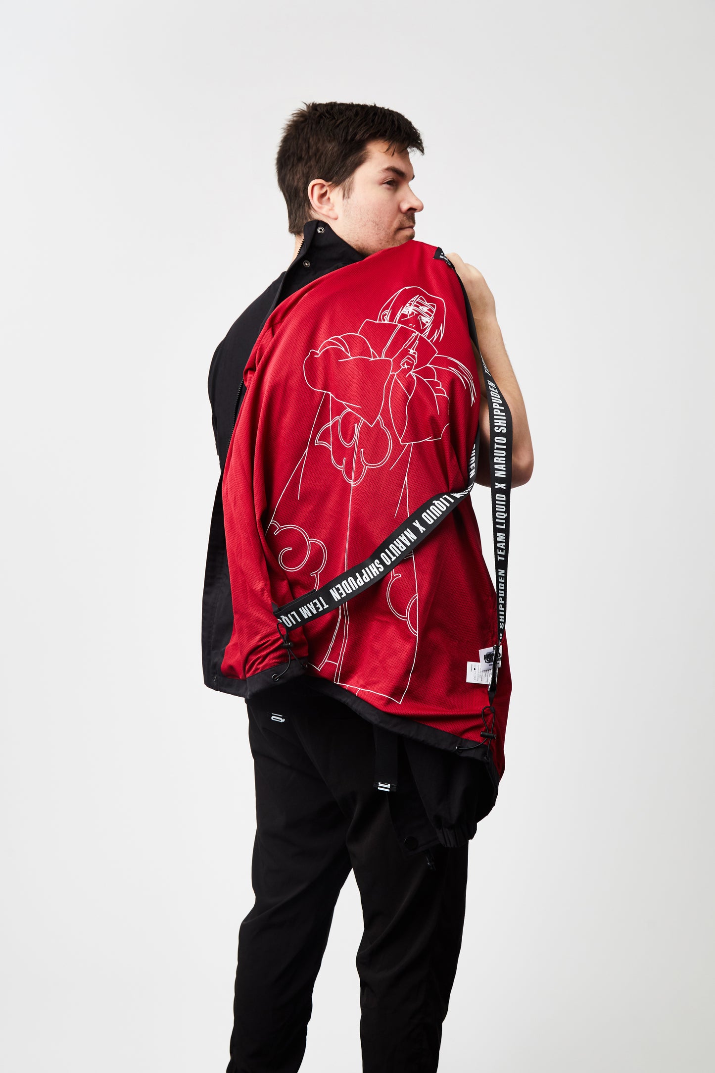 LIQUID x NARUTO AKATSUKI TSUKUYOMI ITACHI PACKABLE TECH JACKET - Team Liquid