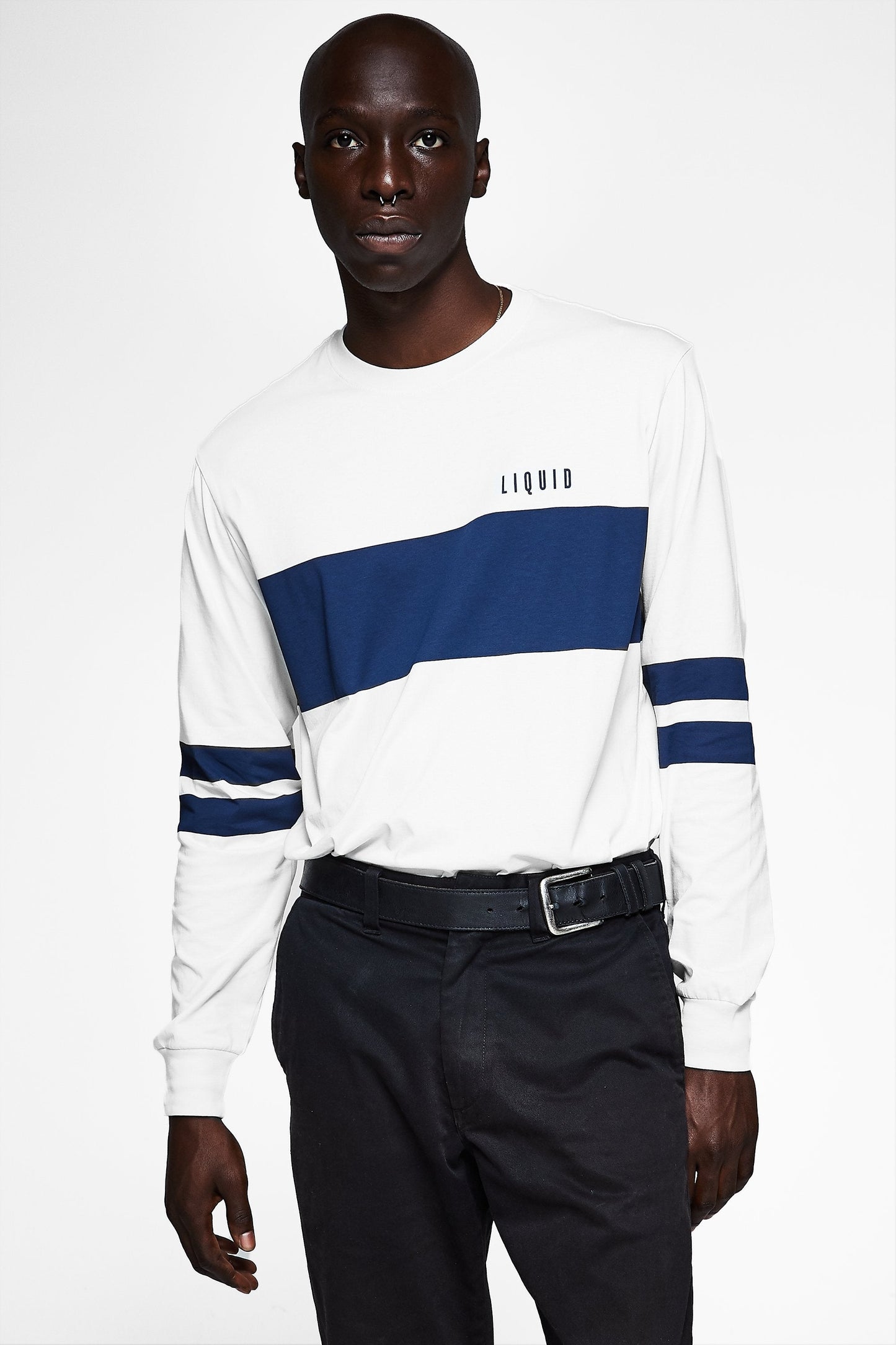 LIQUID BLOCK LONG SLEEVE STRIPE TEE - Team Liquid