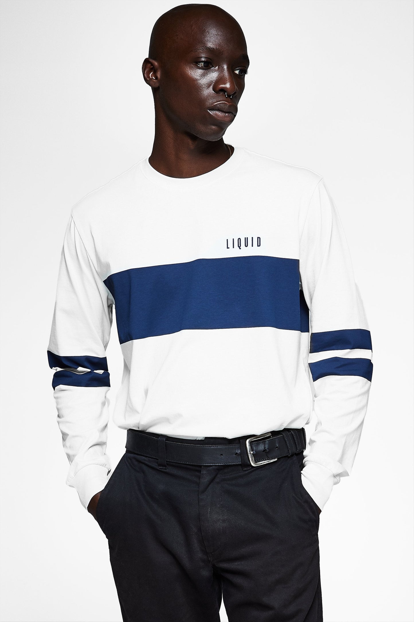 LIQUID BLOCK LONG SLEEVE STRIPE TEE - Team Liquid