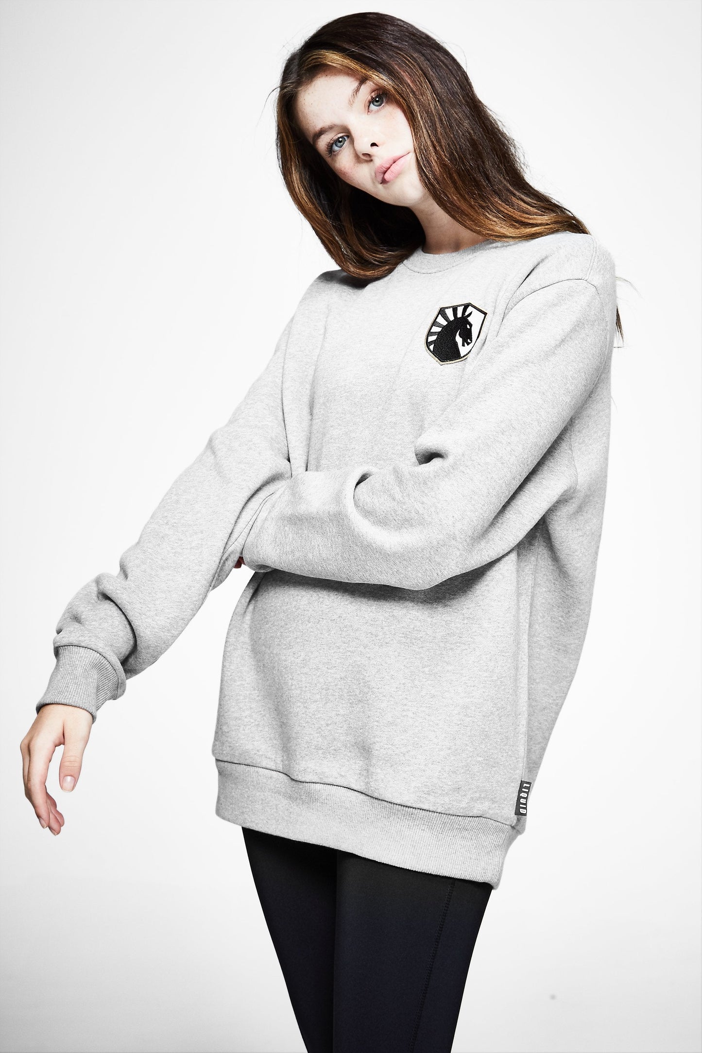 LIQUID CITY CREWNECK SWEATSHIRT - GREY HEATHER - Team Liquid