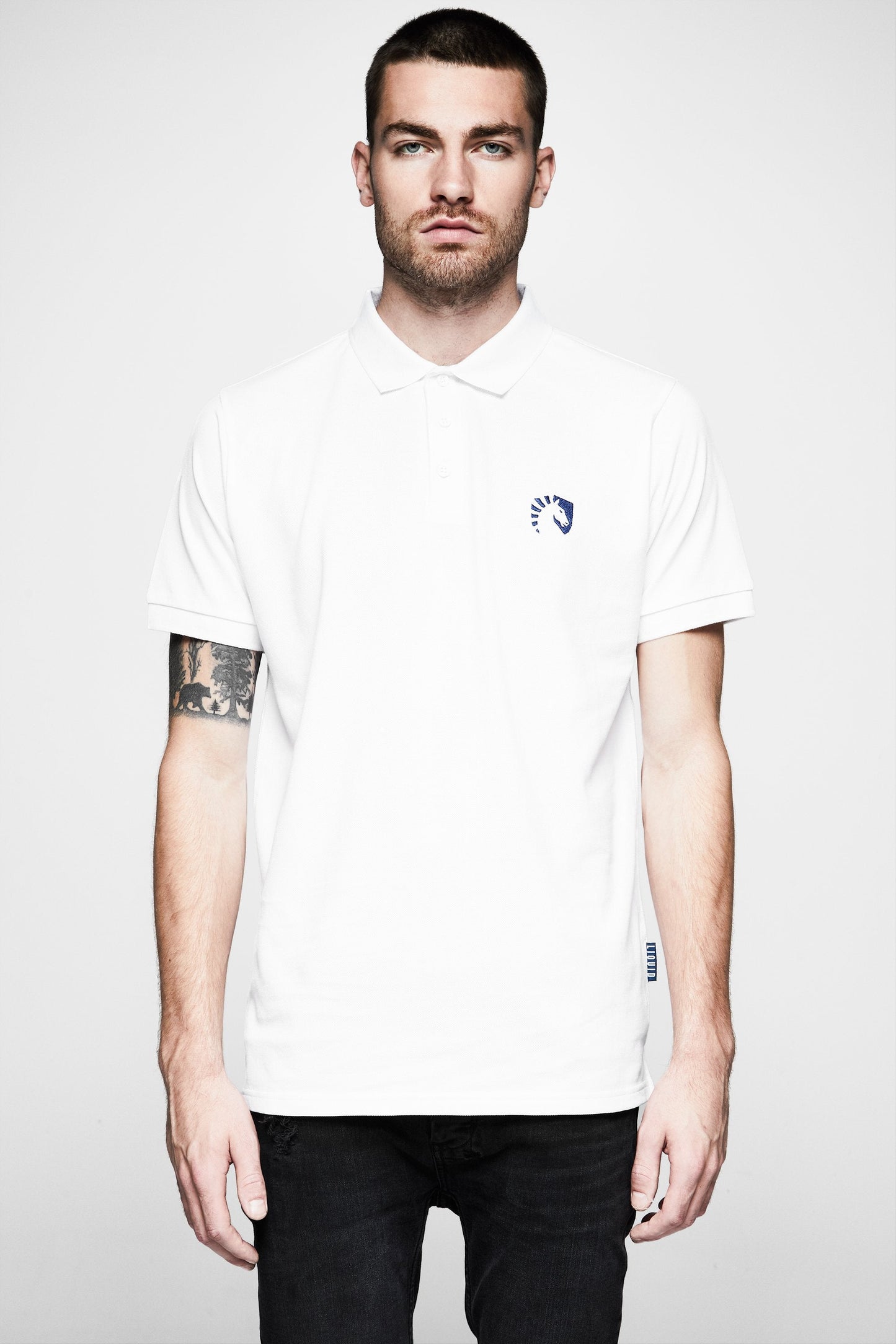 LIQUID HERITAGE SHORT SLEEVE POLO - WHITE - Team Liquid