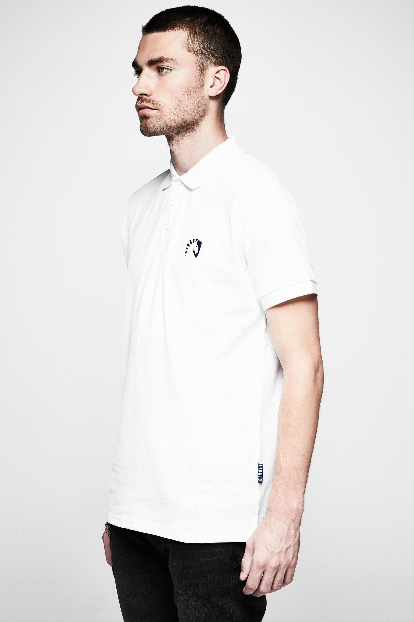 LIQUID HERITAGE SHORT SLEEVE POLO - WHITE - Team Liquid