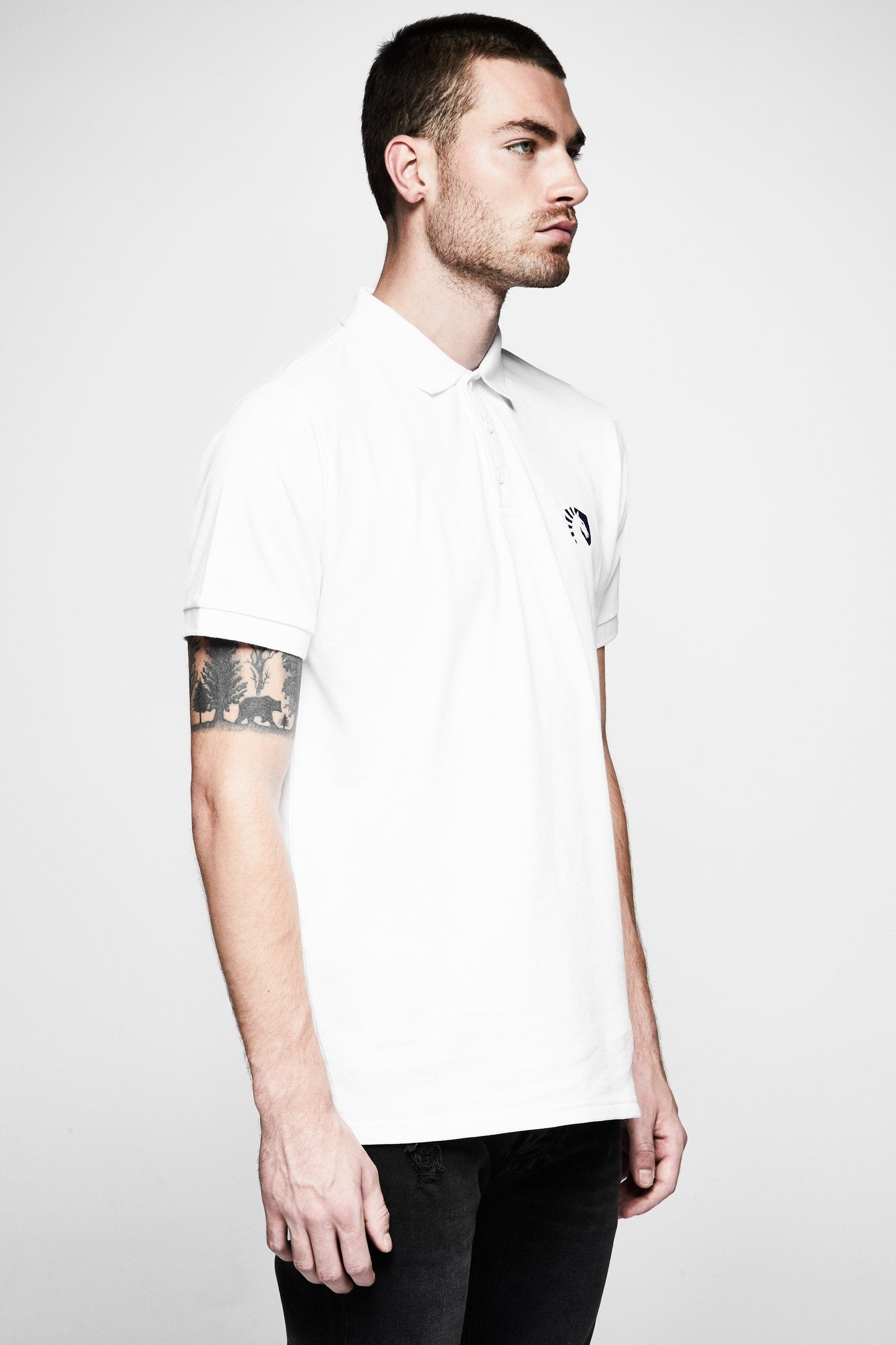 LIQUID HERITAGE SHORT SLEEVE POLO - WHITE - Team Liquid