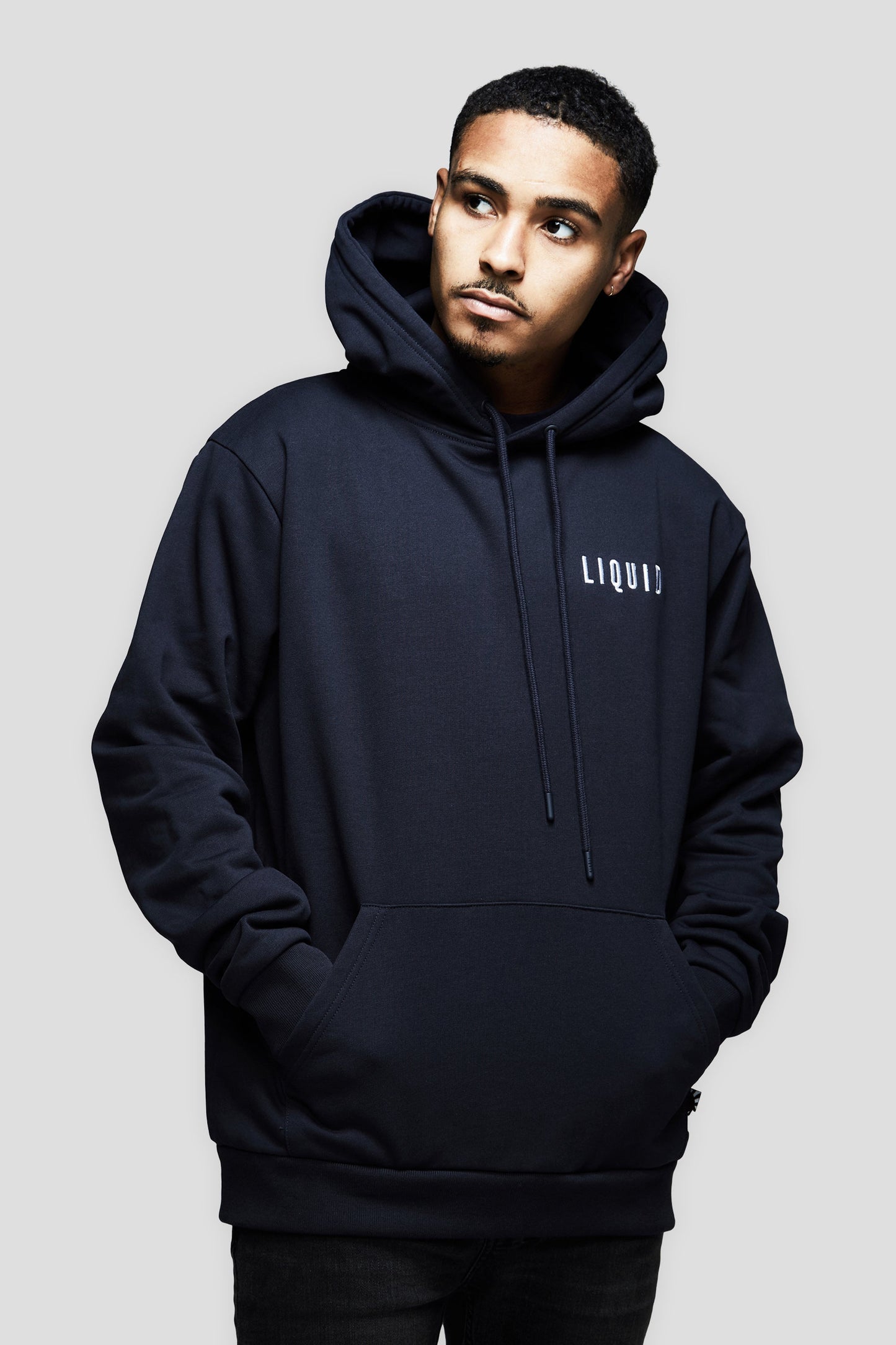 LIQUID CHENILLE HOODIE - NAVY - Team Liquid