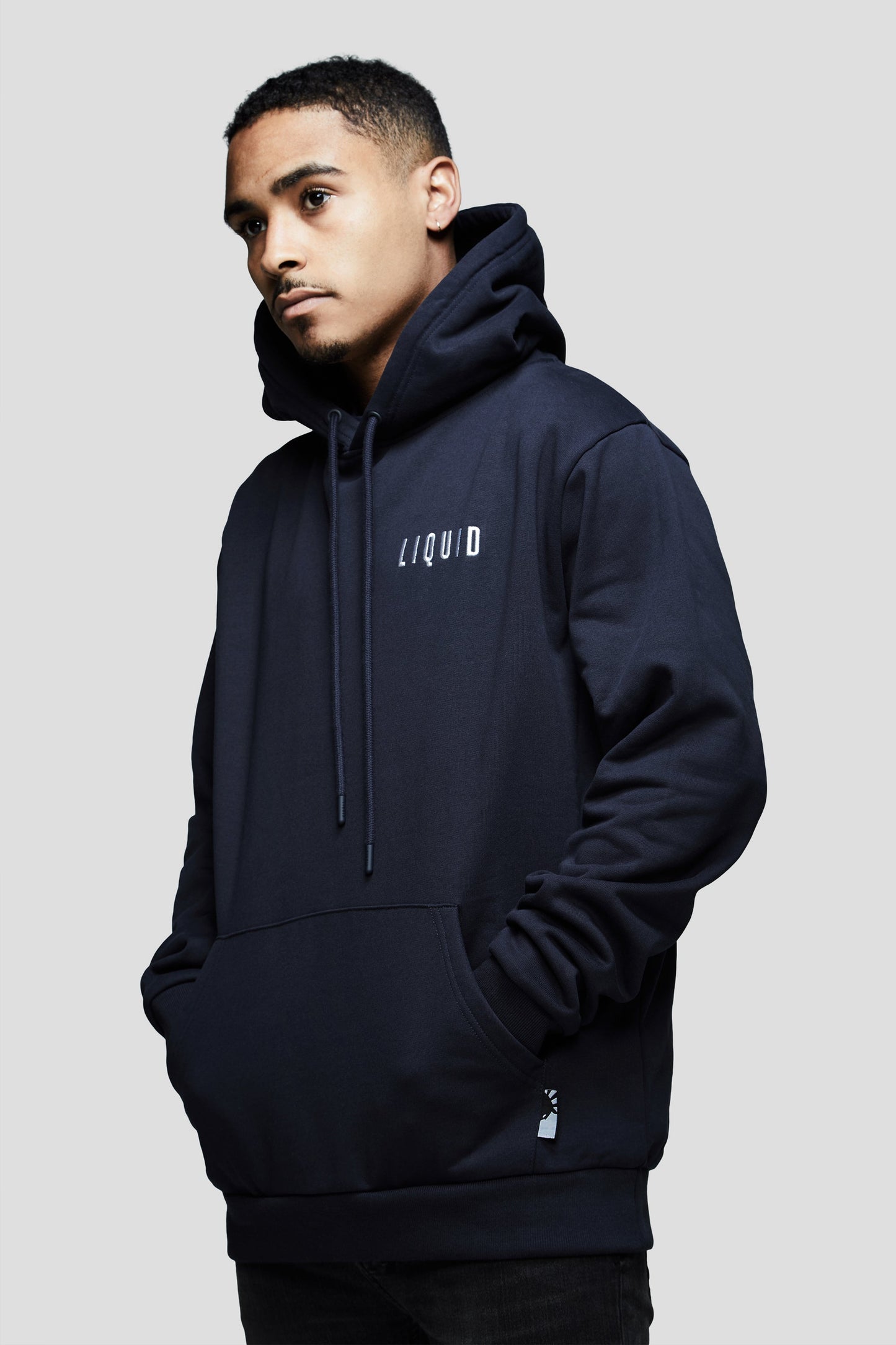 LIQUID CHENILLE HOODIE - NAVY - Team Liquid
