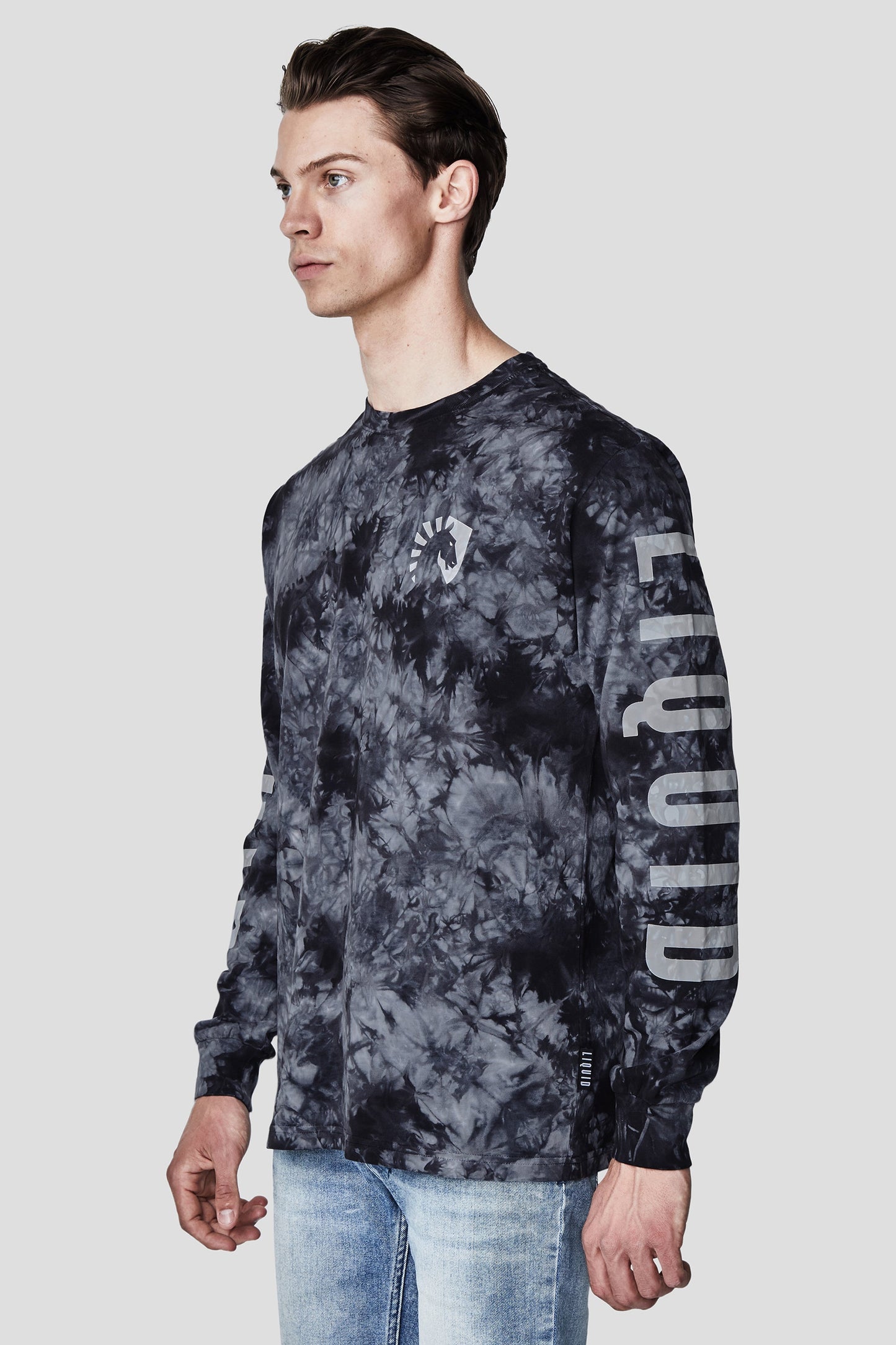 LIQUID HERITAGE LONG SLEEVE TEE - BLACK CRYSTAL WASH - Team Liquid