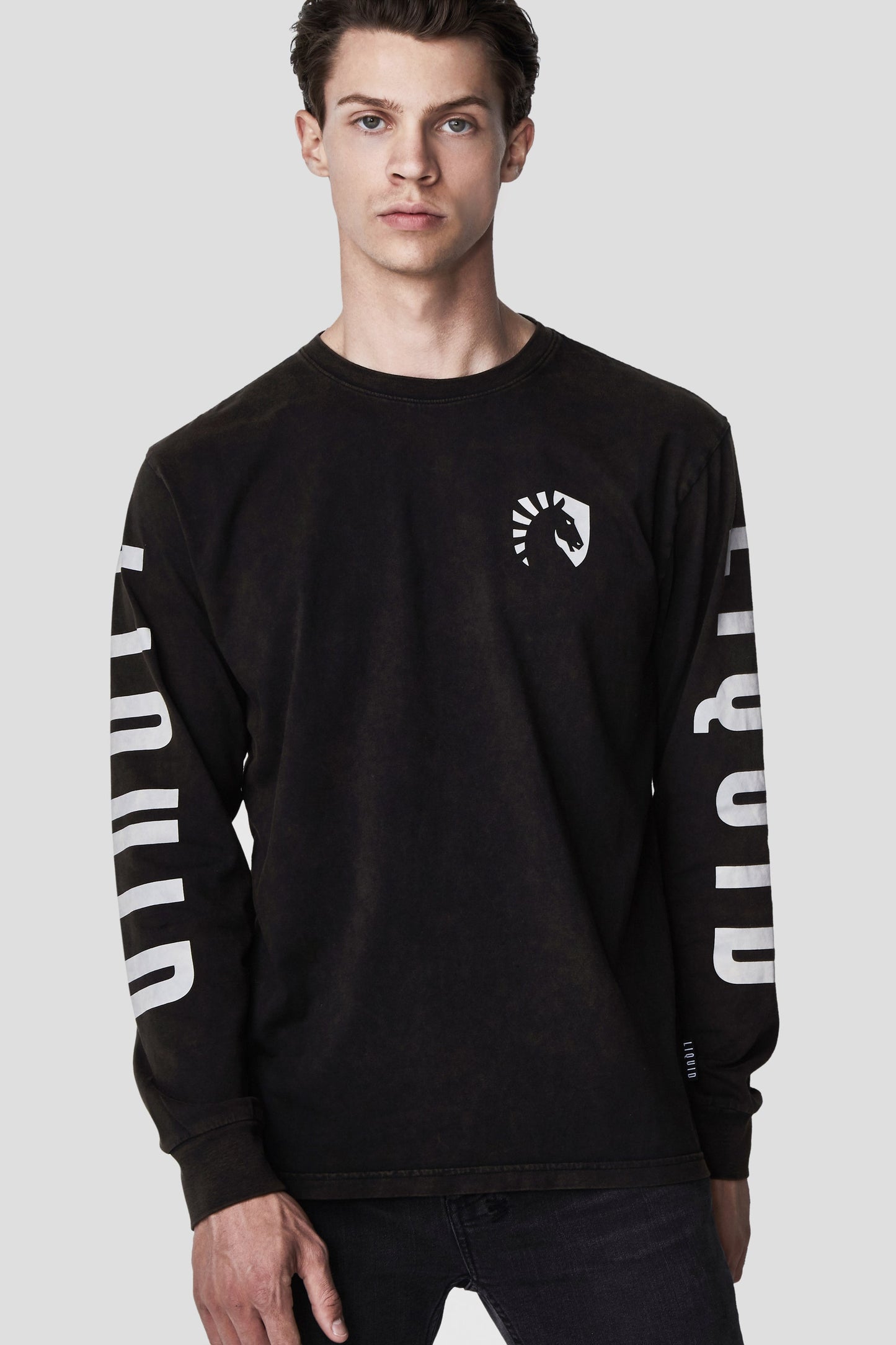 LIQUID HERITAGE LONG SLEEVE TEE - BLACK MINERAL WASH - Team Liquid