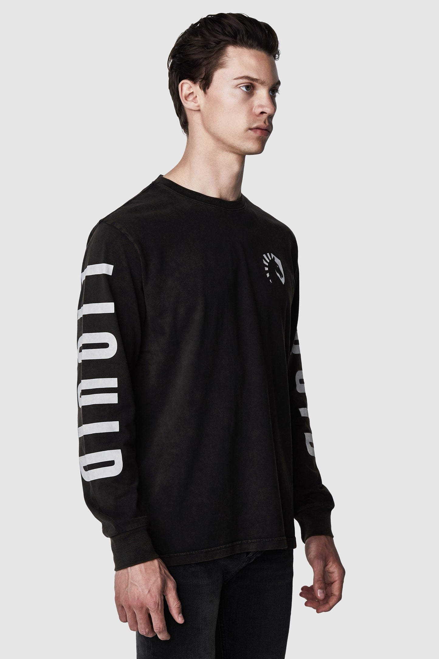 LIQUID HERITAGE LONG SLEEVE TEE - BLACK MINERAL WASH - Team Liquid