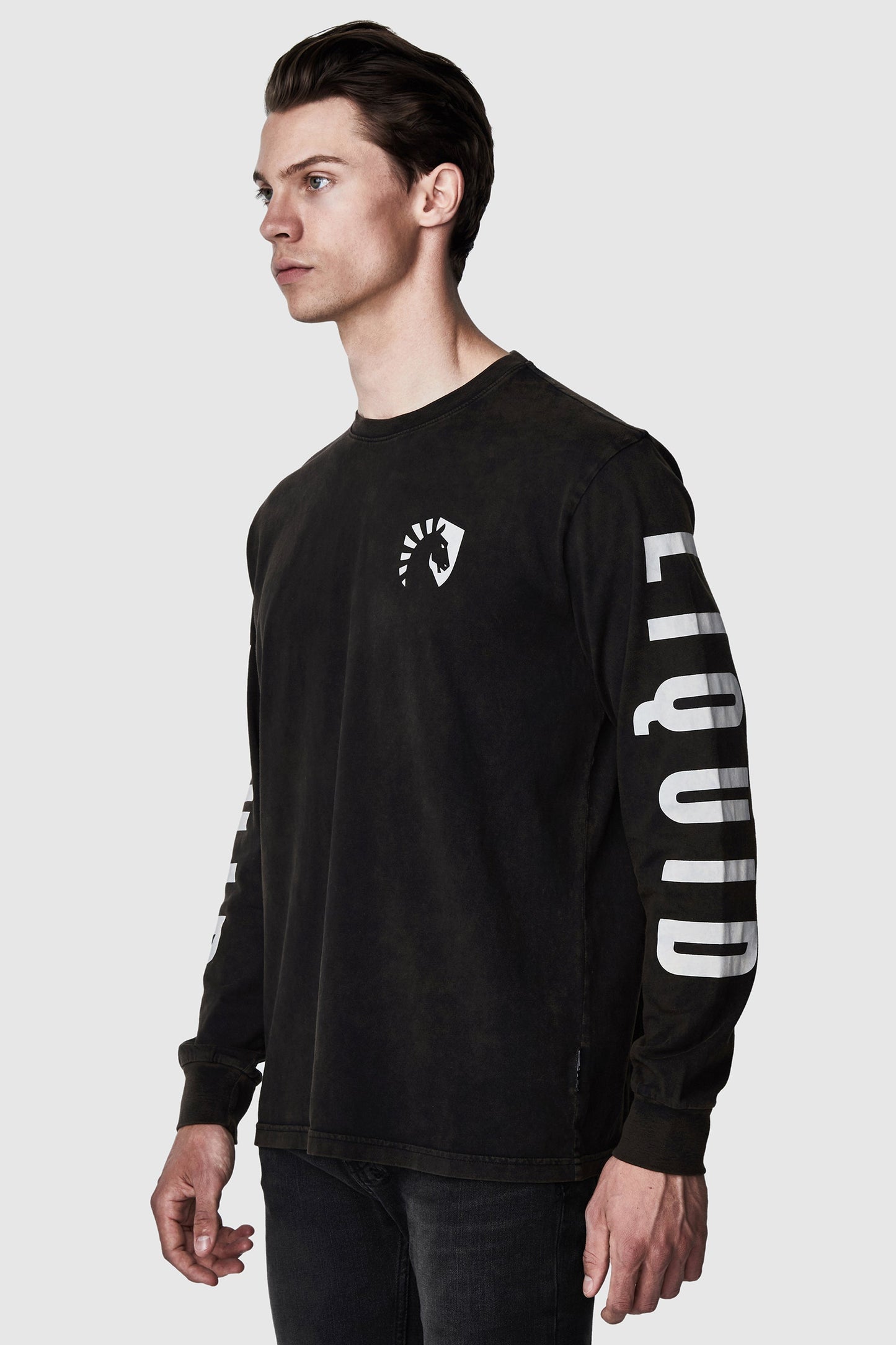 LIQUID HERITAGE LONG SLEEVE TEE - BLACK MINERAL WASH - Team Liquid