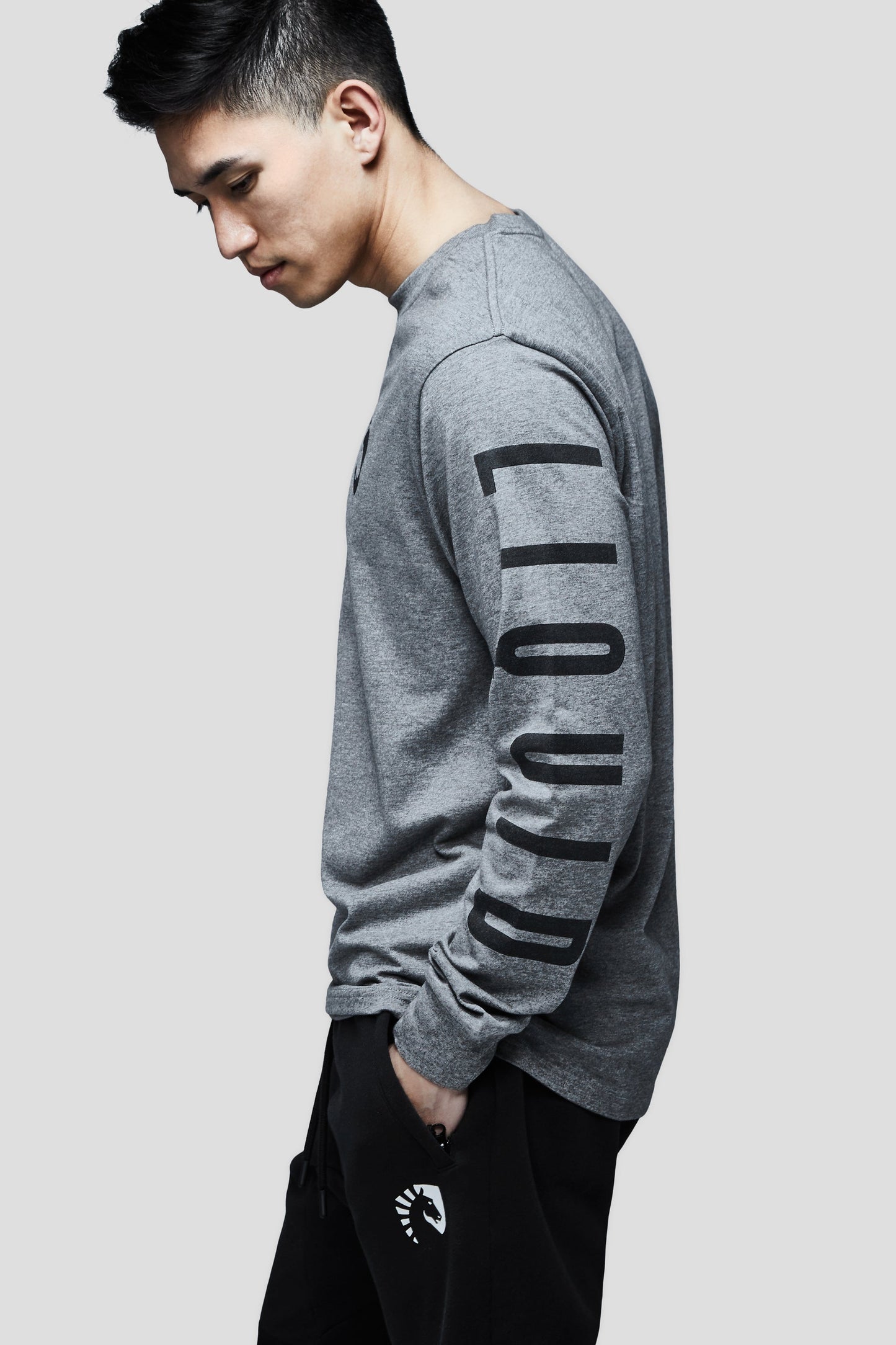 LIQUID HERITAGE LONG SLEEVE TEE GREY HEATHER - Team Liquid