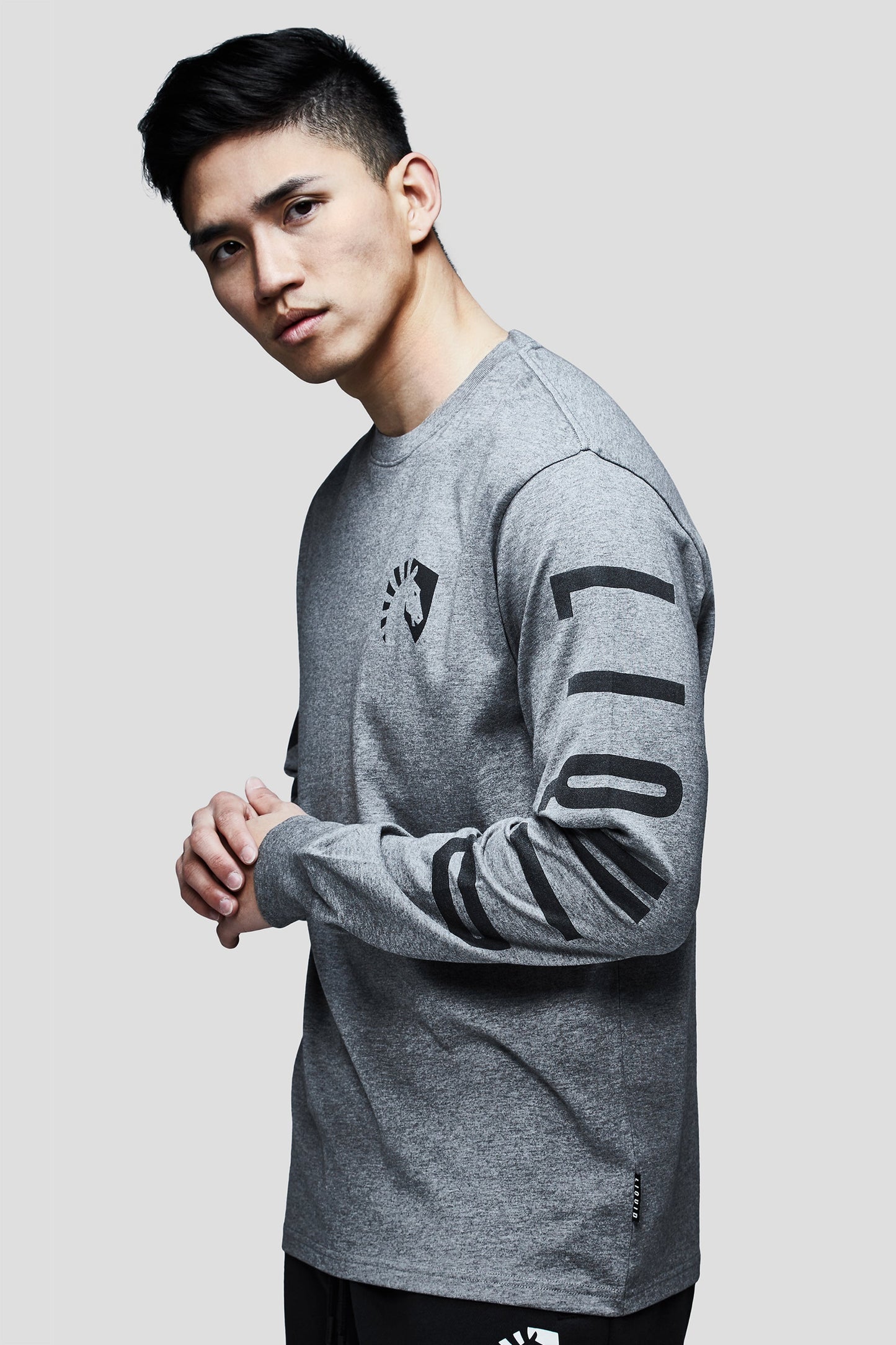 LIQUID HERITAGE LONG SLEEVE TEE GREY HEATHER - Team Liquid