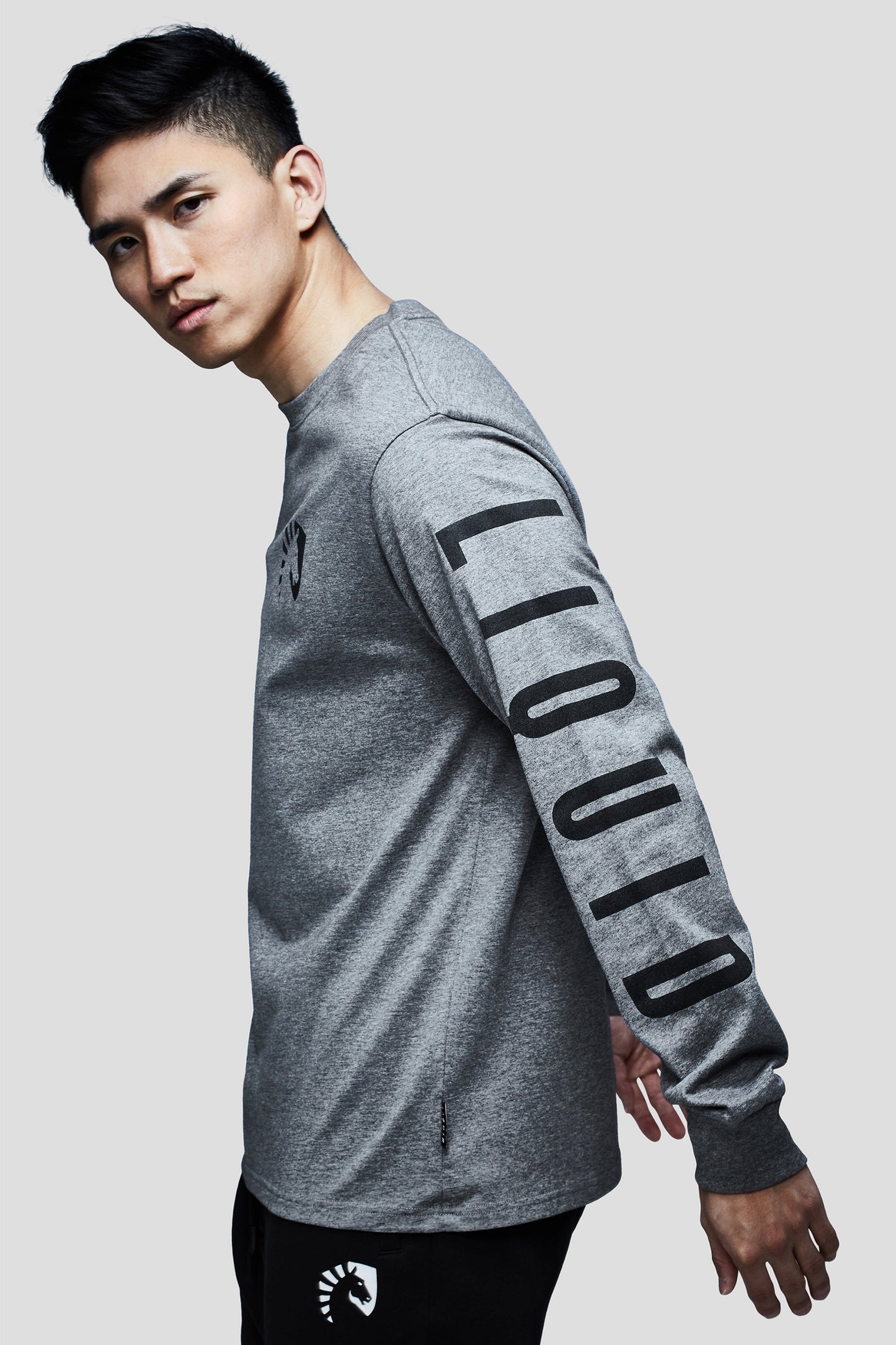 LIQUID HERITAGE LONG SLEEVE TEE GREY HEATHER - Team Liquid