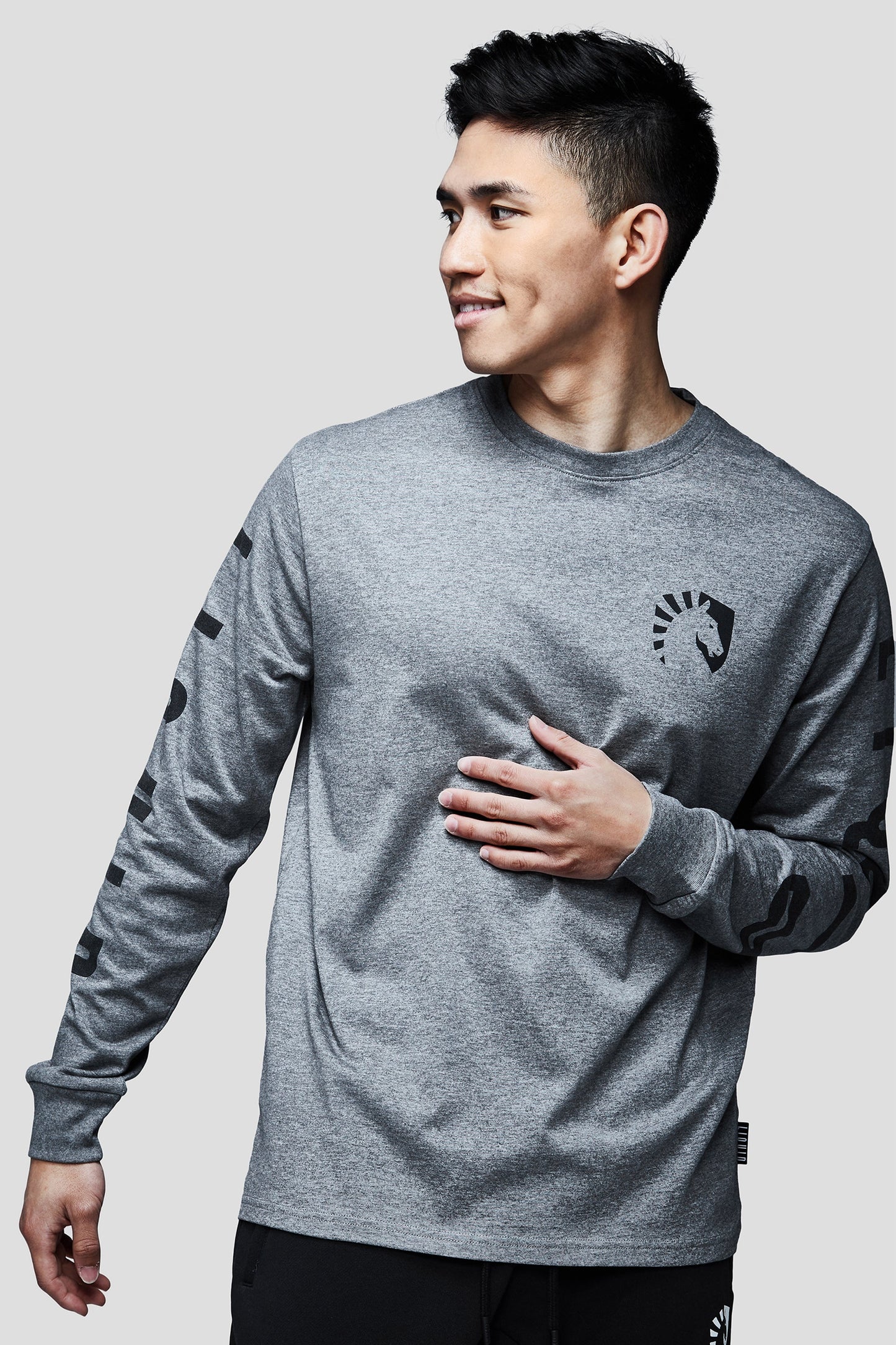 LIQUID HERITAGE LONG SLEEVE TEE GREY HEATHER - Team Liquid