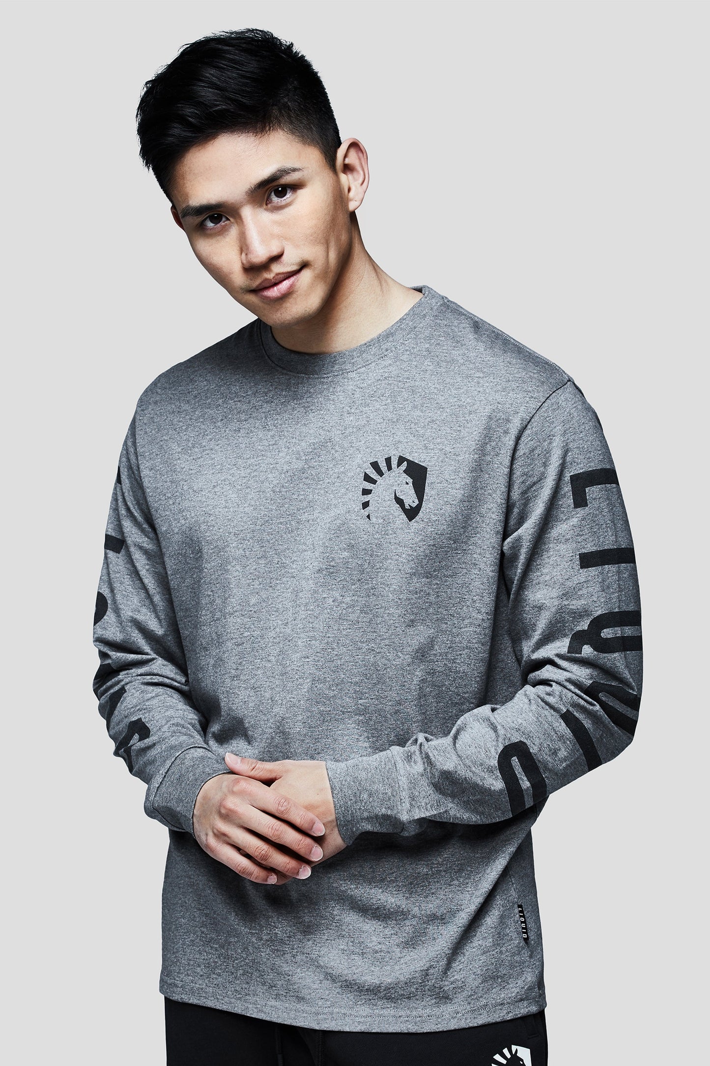 LIQUID HERITAGE LONG SLEEVE TEE GREY HEATHER - Team Liquid