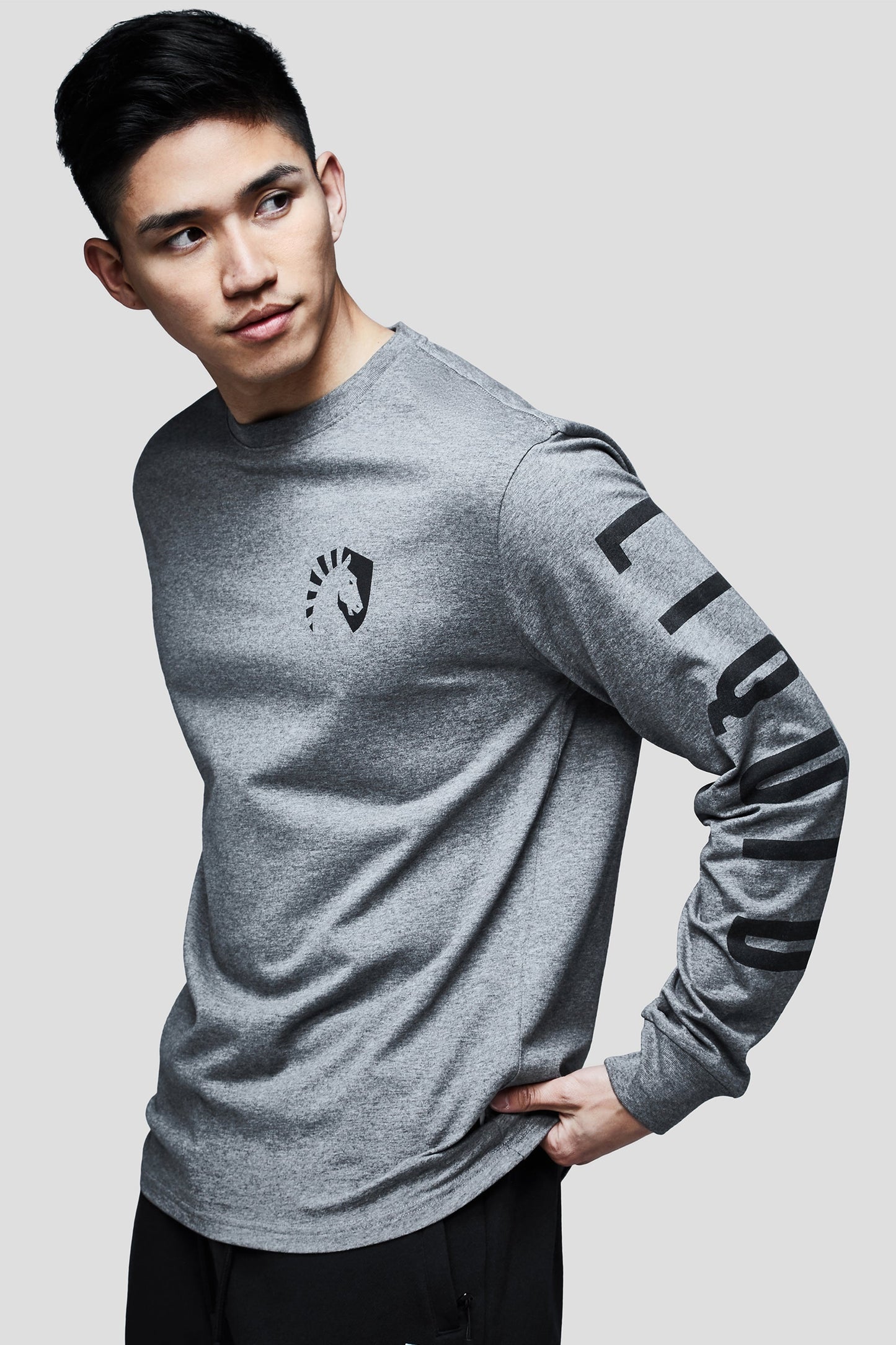 LIQUID HERITAGE LONG SLEEVE TEE GREY HEATHER - Team Liquid