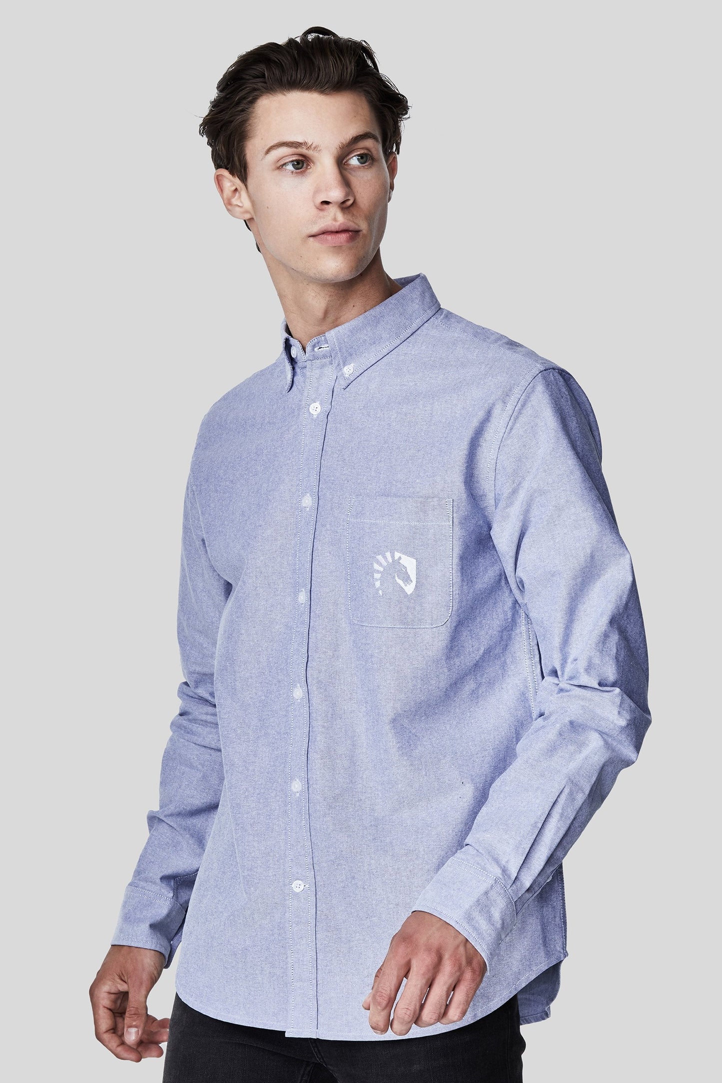 LIQUID LONG SLEEVE OXFORD SHIRT - BLUE OXFORD - Team Liquid