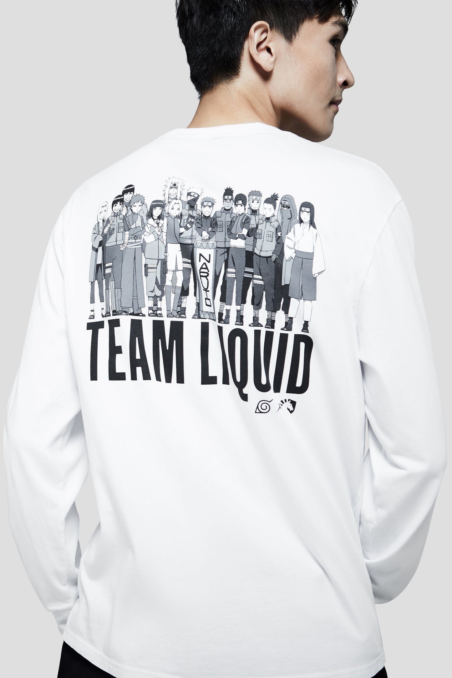 LIQUID x NARUTO LEAF VILLAGE LONG SLEEVE TEE - WHITE (PRE-ORDER) - Team Liquid