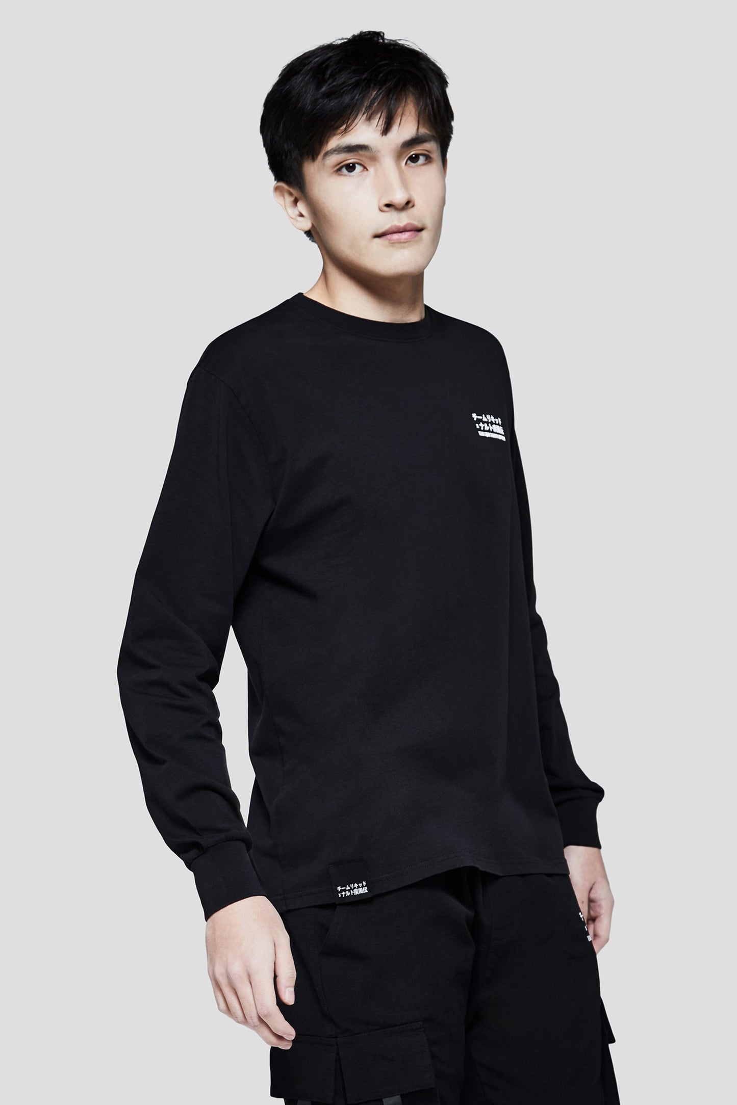 LIQUID x NARUTO LEAF VILLAGE LONG SLEEVE TEE - BLACK (PRE-ORDER) - Team Liquid