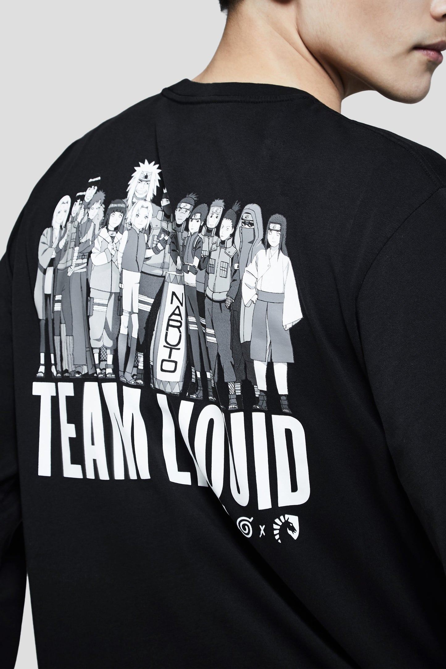 LIQUID x NARUTO LEAF VILLAGE LONG SLEEVE TEE - BLACK (PRE-ORDER) - Team Liquid