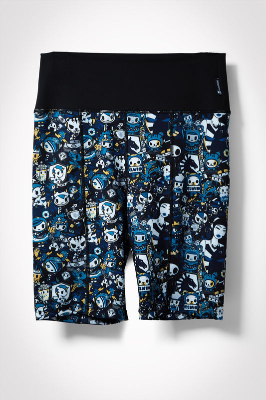 TOKIDOKI x LIQUID WOMENS ATHLETIC PATTERN BIKE SHORTS
