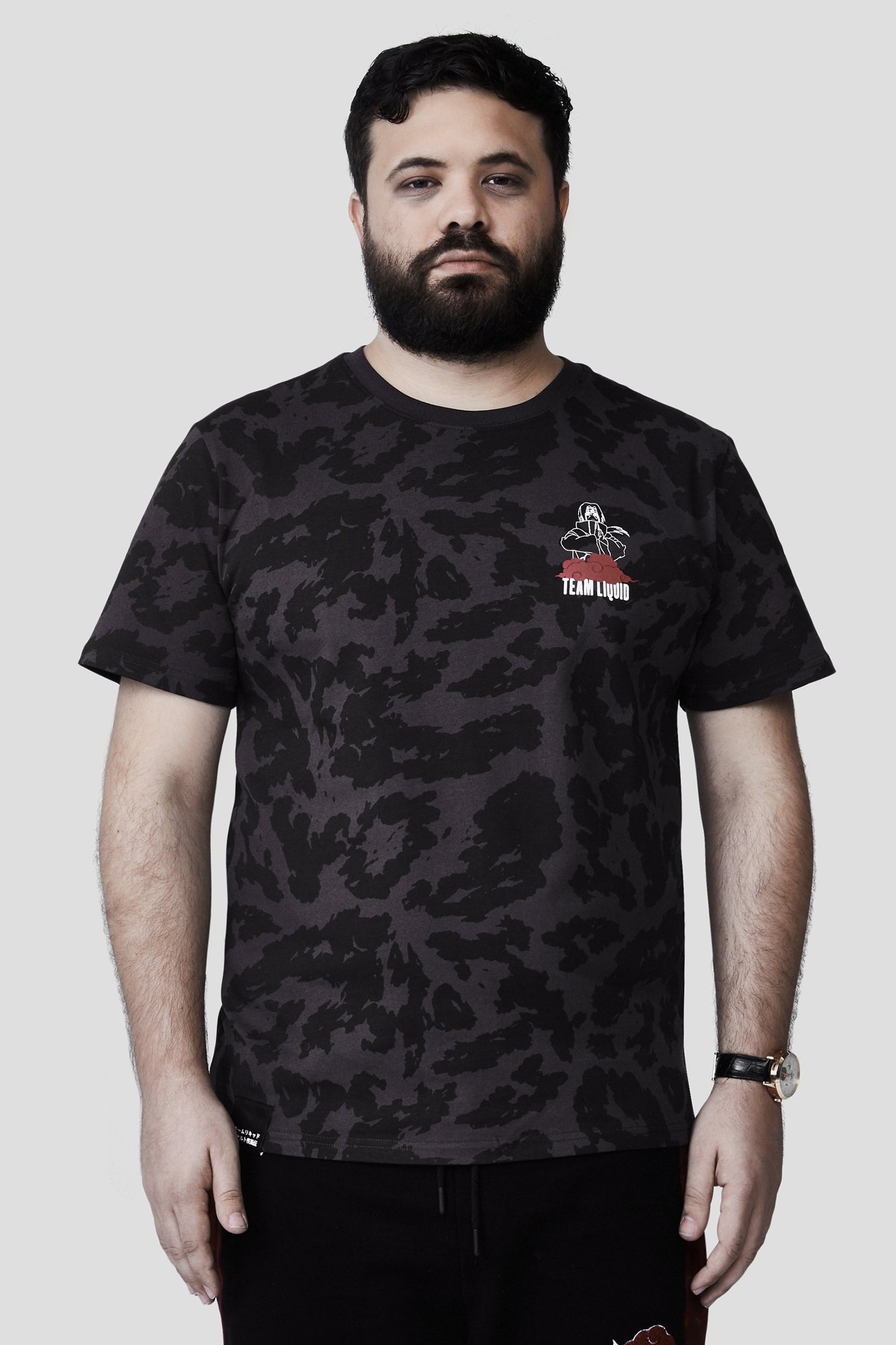 LIQUID x NARUTO AKATSUKI ITACHI AMATERASU SHORT SLEEVE TEE - Team Liquid