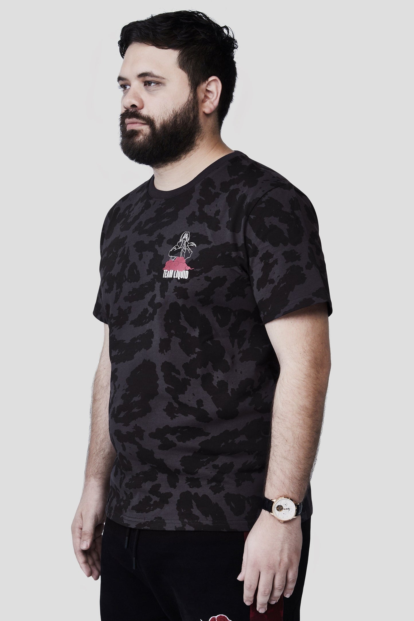 LIQUID x NARUTO AKATSUKI ITACHI AMATERASU SHORT SLEEVE TEE - Team Liquid