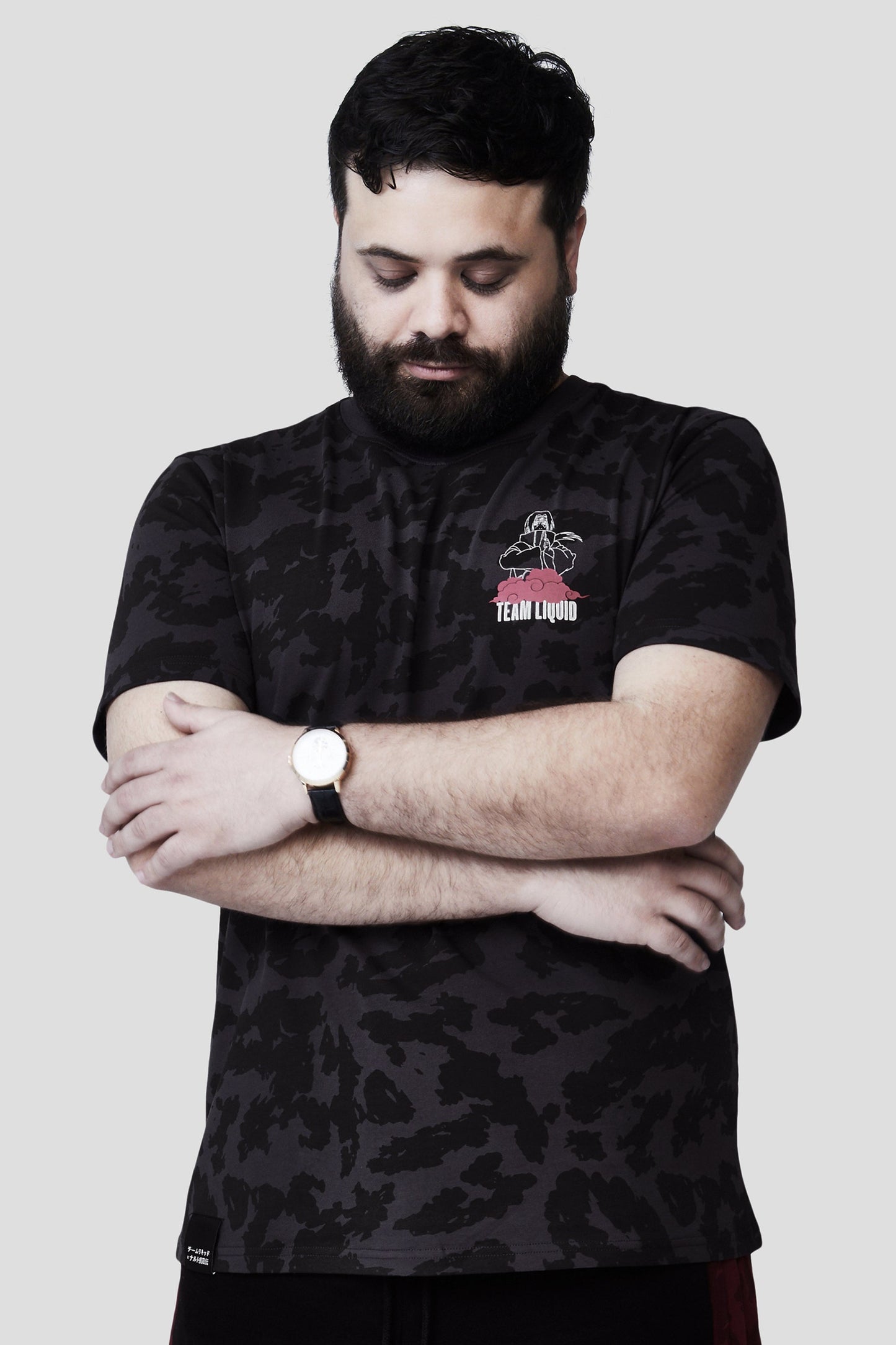 LIQUID x NARUTO AKATSUKI ITACHI AMATERASU SHORT SLEEVE TEE - Team Liquid