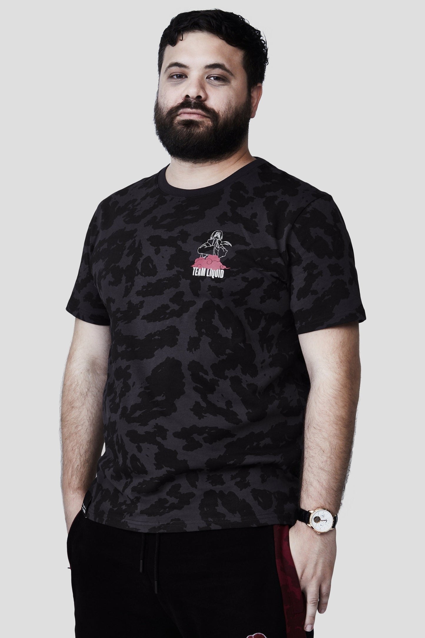 LIQUID x NARUTO AKATSUKI ITACHI AMATERASU SHORT SLEEVE TEE - Team Liquid