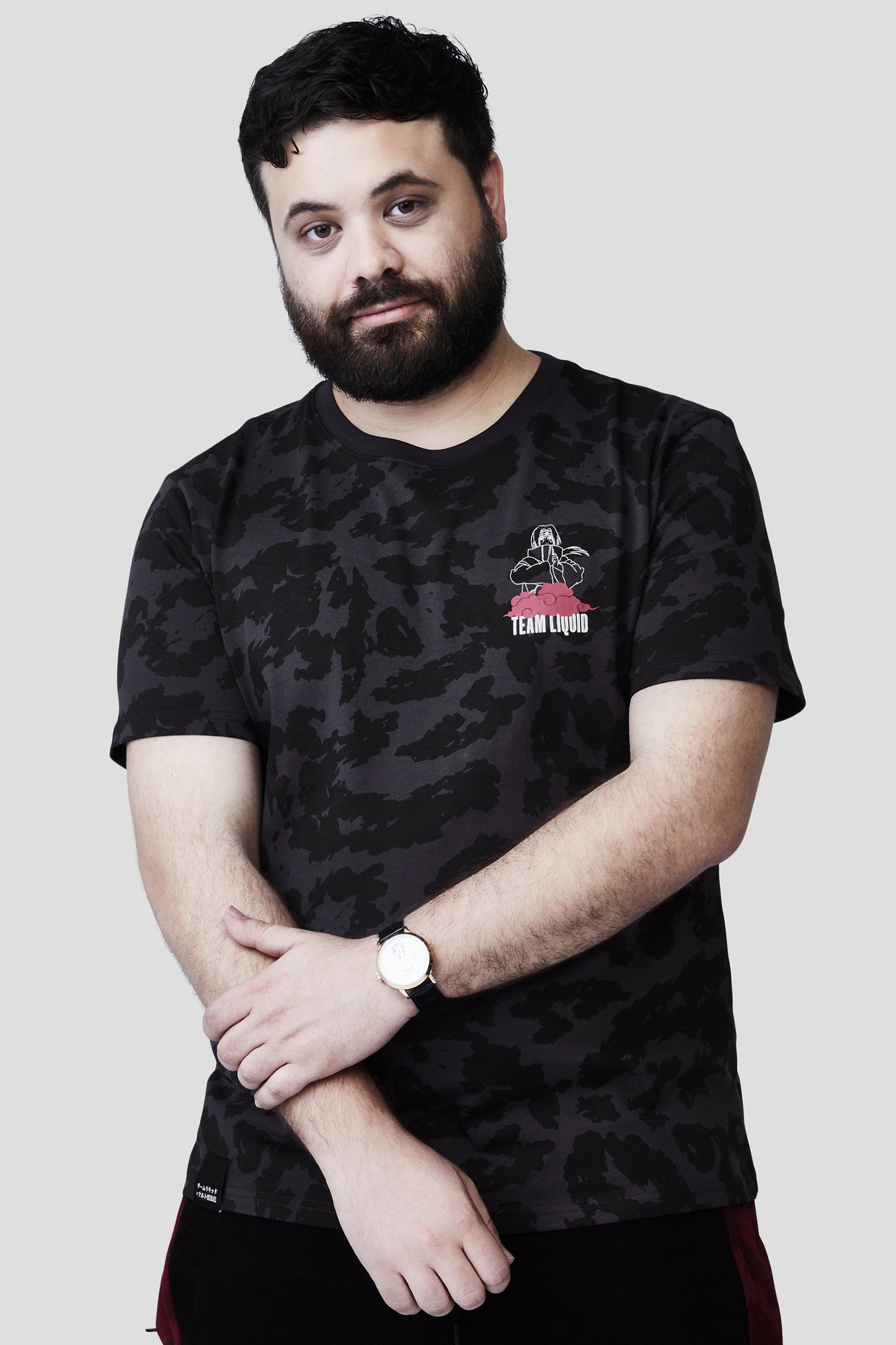 LIQUID x NARUTO AKATSUKI ITACHI AMATERASU SHORT SLEEVE TEE - Team Liquid