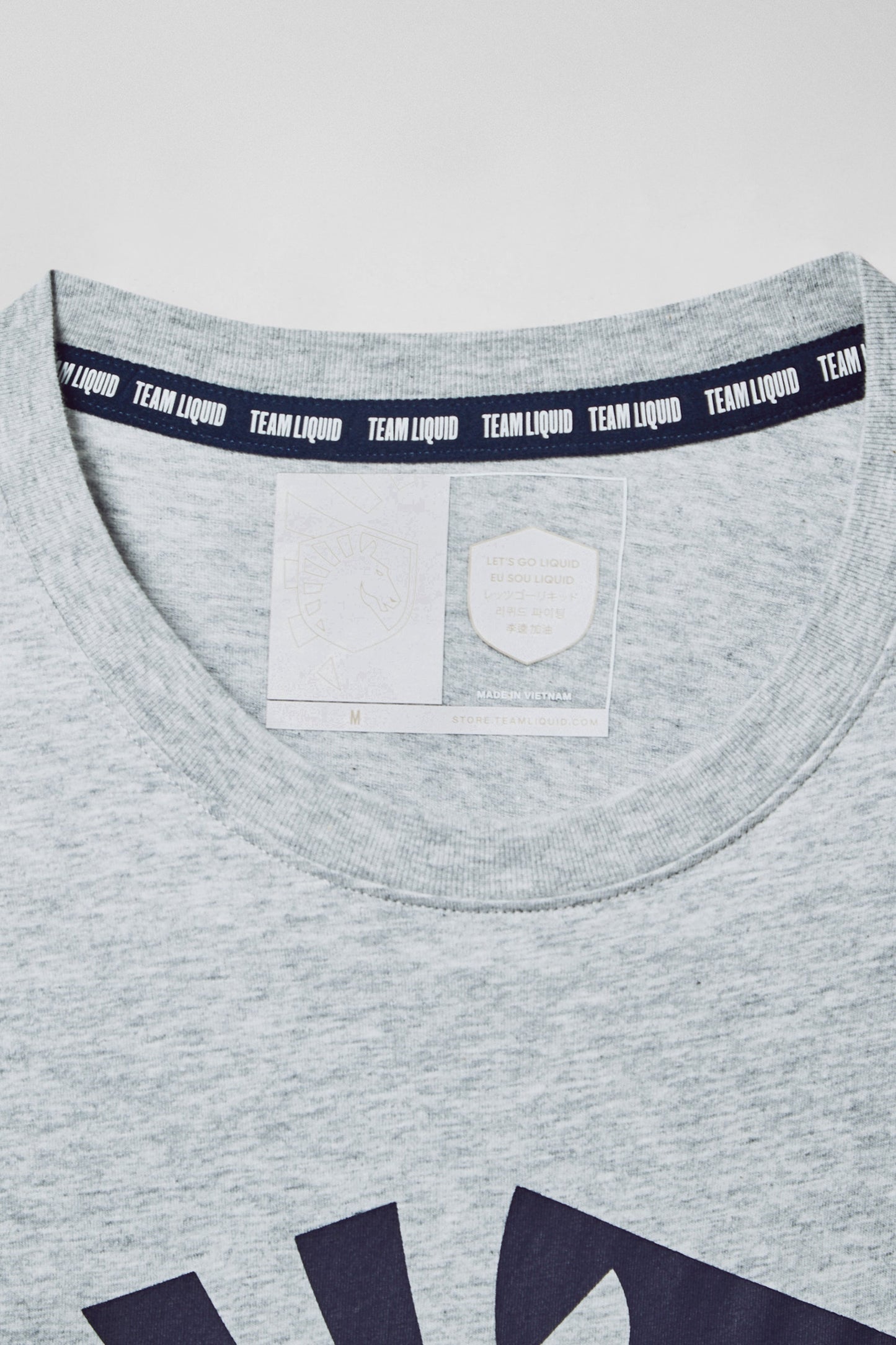LIQUID CREST LONG SLEEVE TEE - GREY HEATHER - Team Liquid