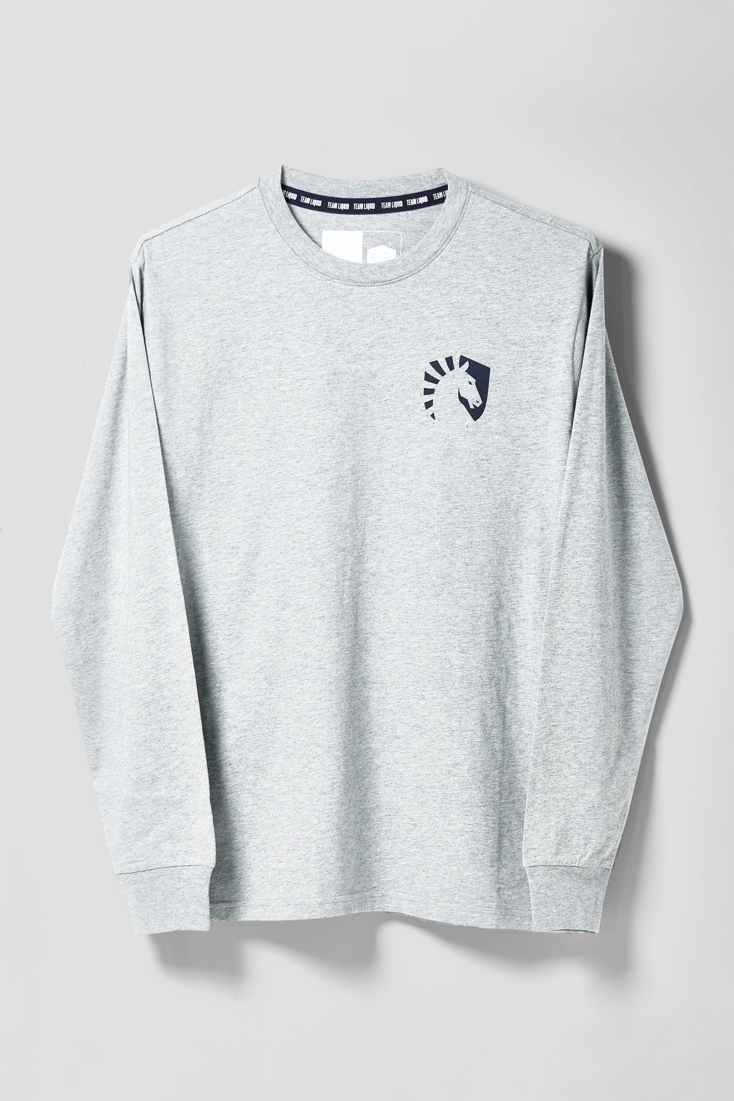 LIQUID HEART CREST LONG SLEEVE TEE - GREY HEATHER - Team Liquid