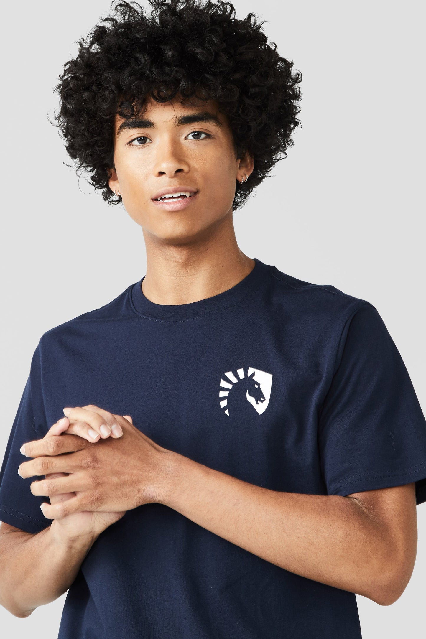 LIQUID HEART CREST SHORT SLEEVE TEE - NAVY - Team Liquid