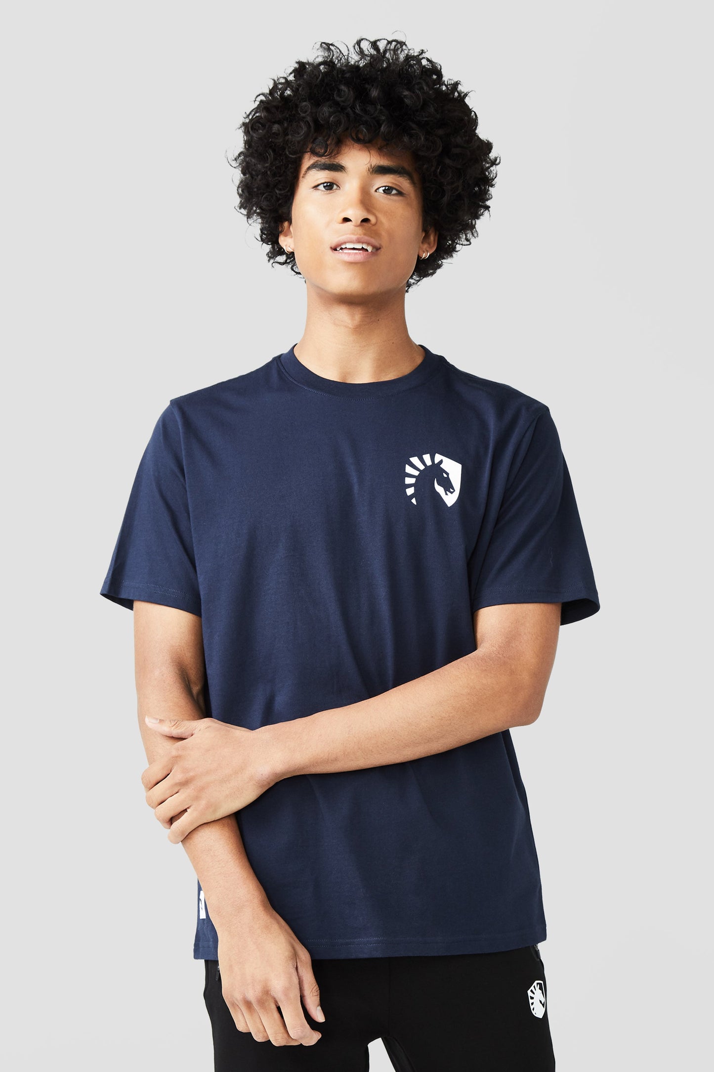 LIQUID HEART CREST SHORT SLEEVE TEE - NAVY - Team Liquid