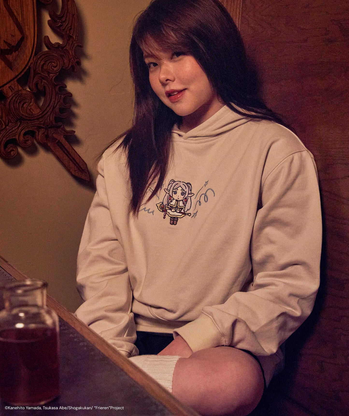 FRIEREN KAWAII EMBROIDERED HOODIE