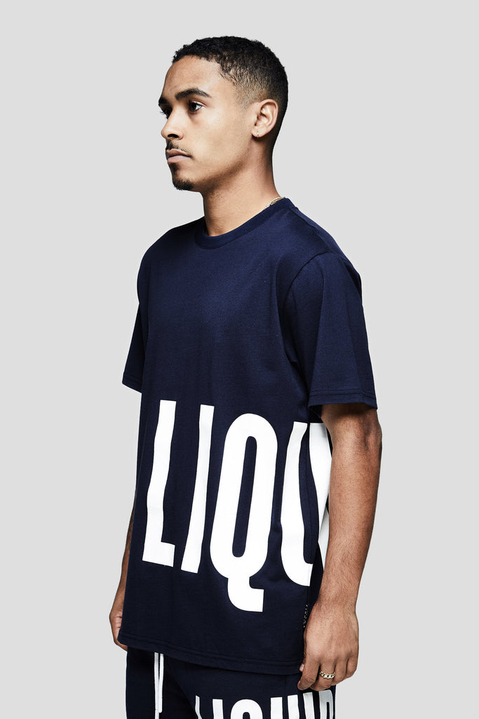 OVERSIZED WORDMARK SHORT SLEEVE TEE - NAVY - Team Liquid