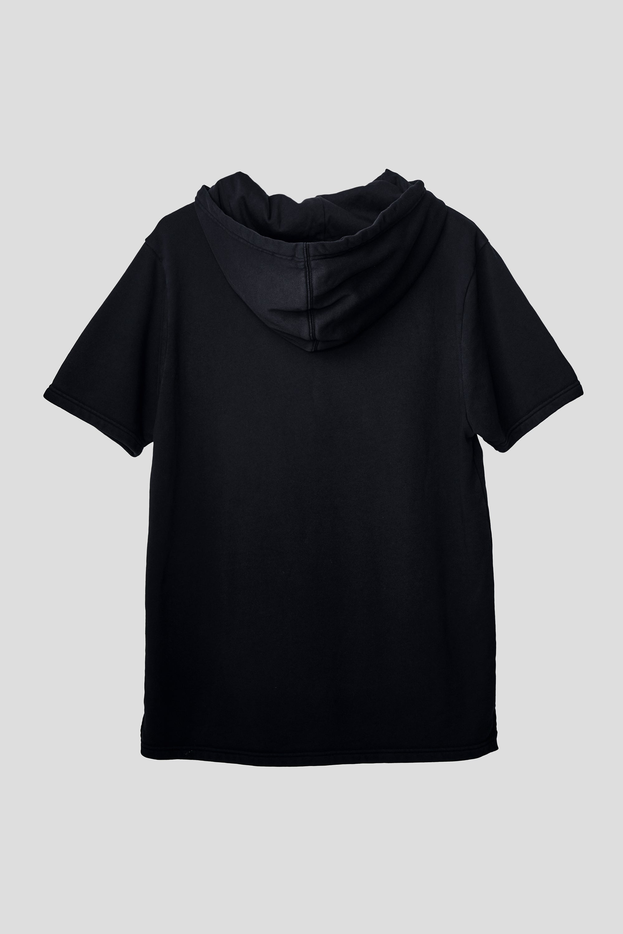 Black short sleeve hoodie sales