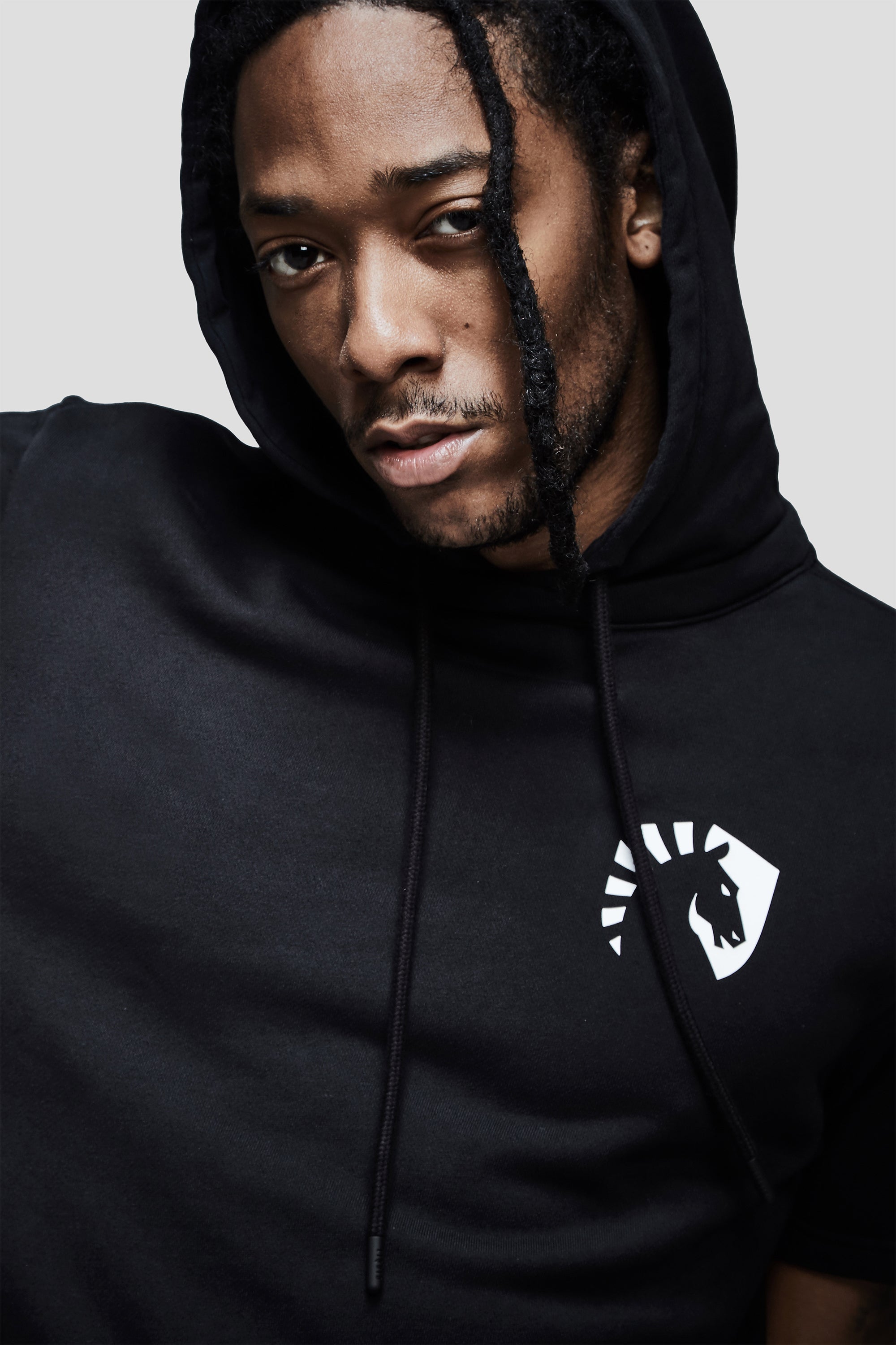 Black outlet short hoodie
