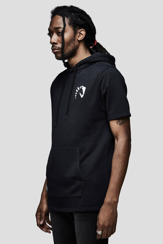 LIQUID HERITAGE SHORT SLEEVE HOODIE - BLACK - Team Liquid