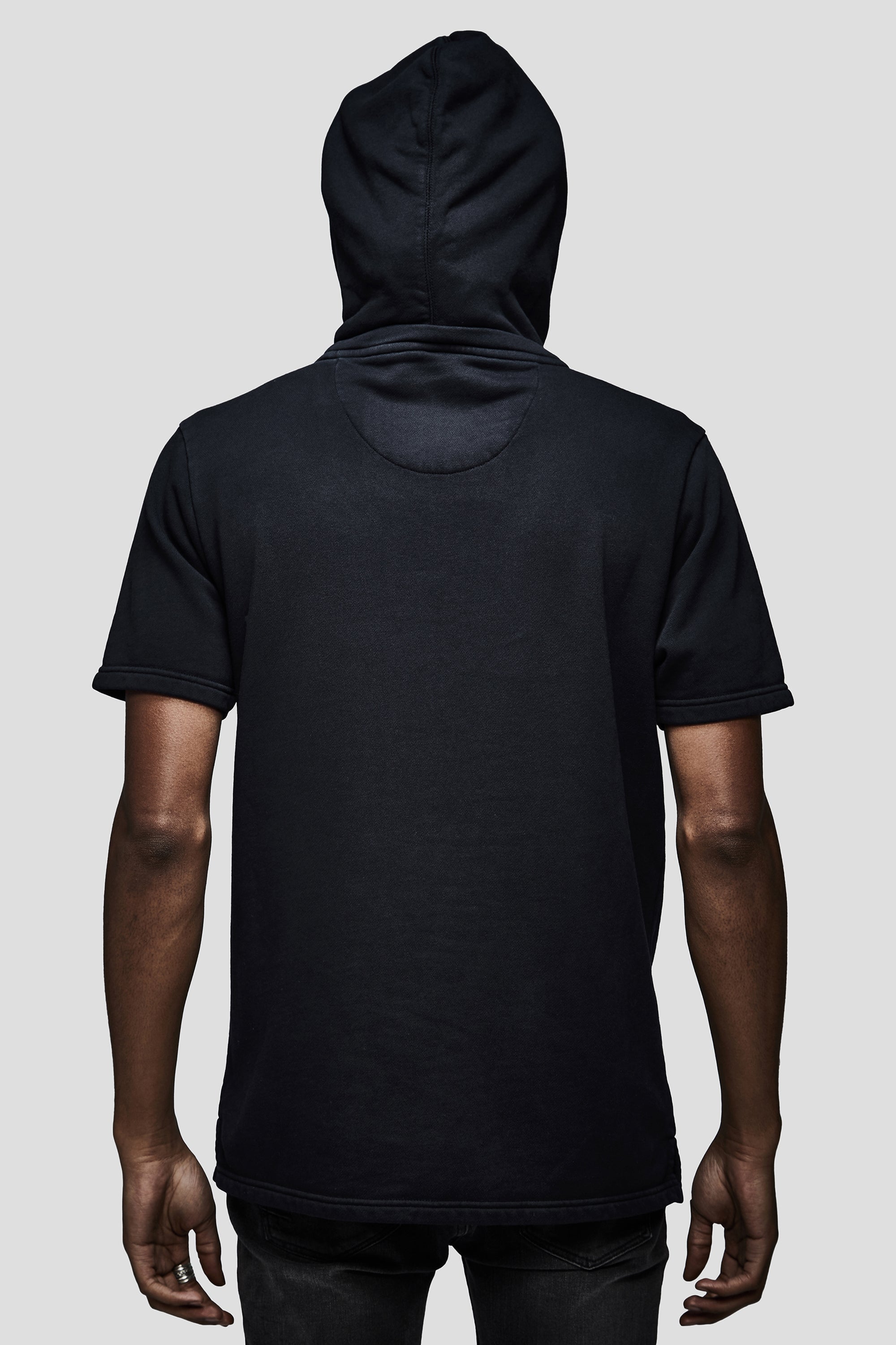 Black short sleeve hoodie shop