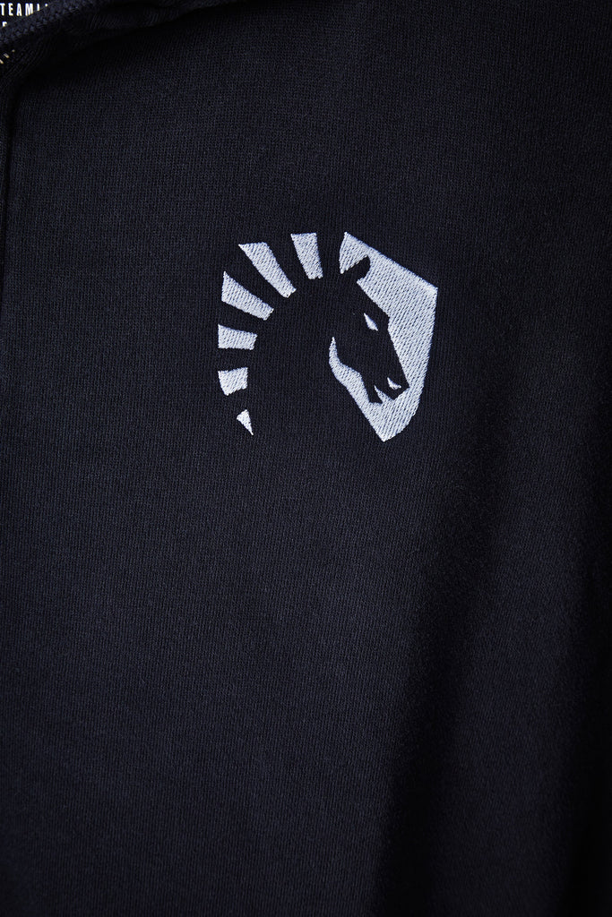 LIQUID CREST ZIP UP HOODIE - NAVY GARMENT DYE - Team Liquid