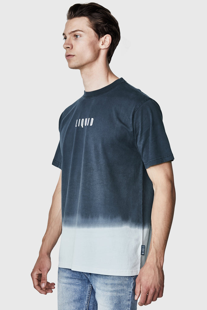 LIQUID ESSENTIALS DIP DYE SHORT SLEEVE TEE - BLUE OMBRE - Team Liquid
