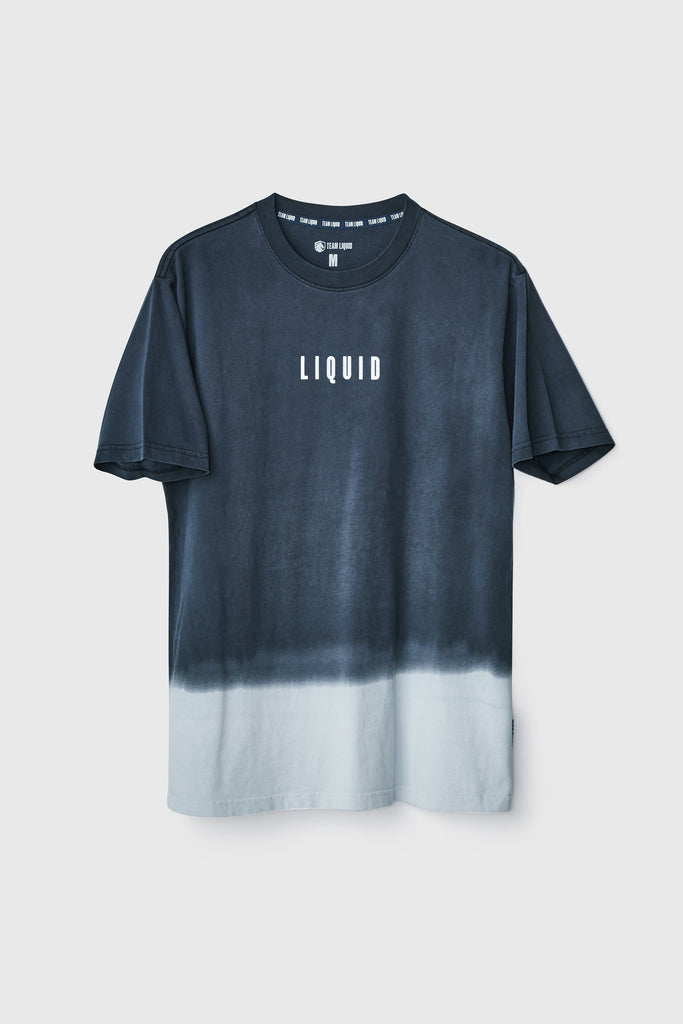 LIQUID ESSENTIALS DIP DYE SHORT SLEEVE TEE - BLUE OMBRE - Team Liquid