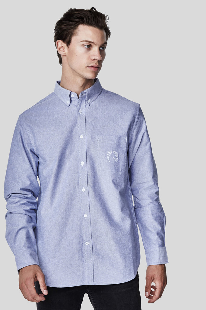 LIQUID LONG SLEEVE OXFORD SHIRT - BLUE OXFORD - Team Liquid