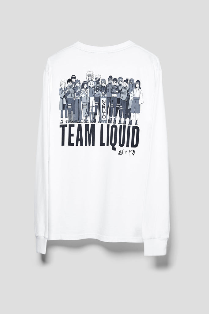 LIQUID x NARUTO LEAF VILLAGE LONG SLEEVE TEE - WHITE (PRE-ORDER) - Team Liquid