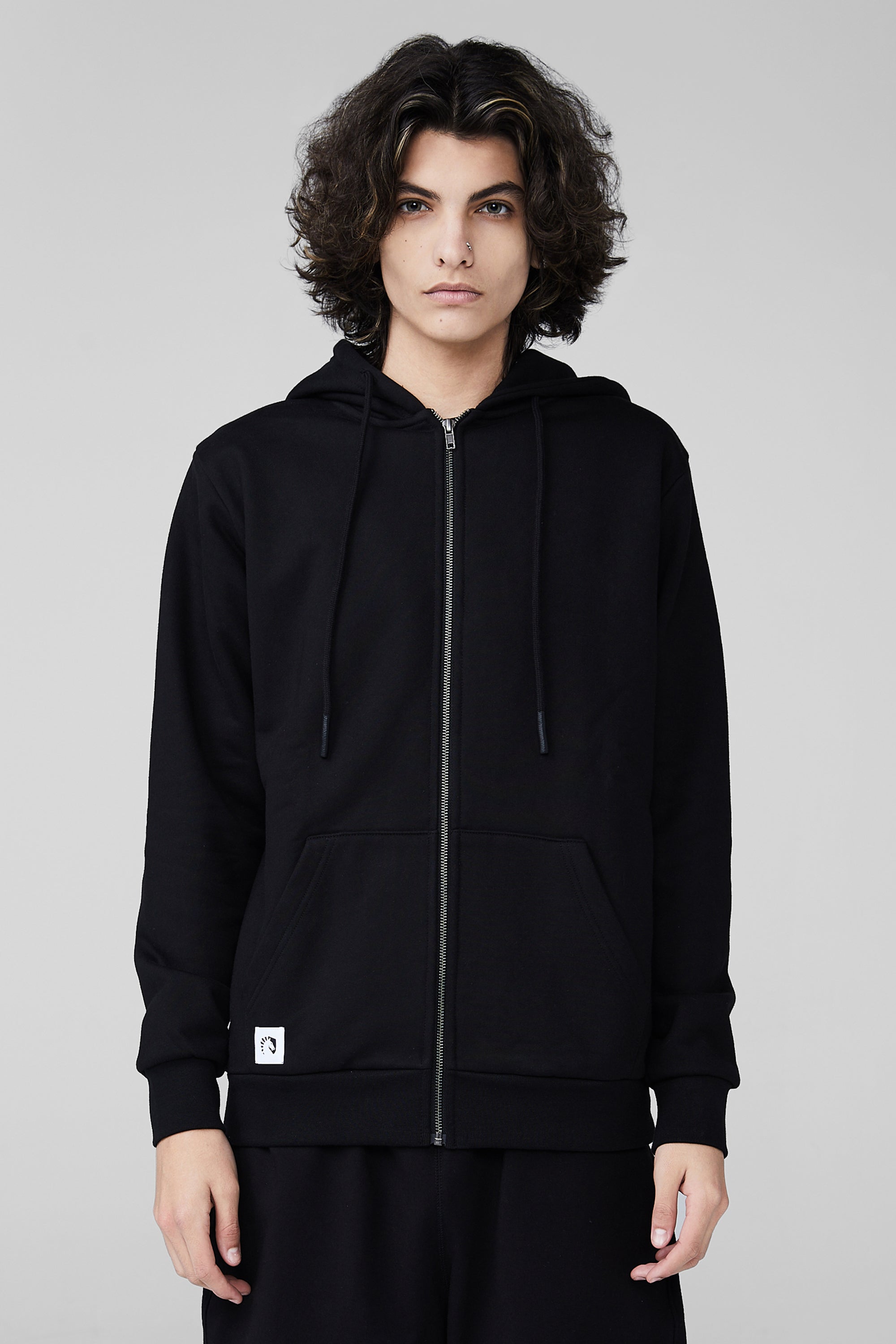 Embroidered zip hoodie shop