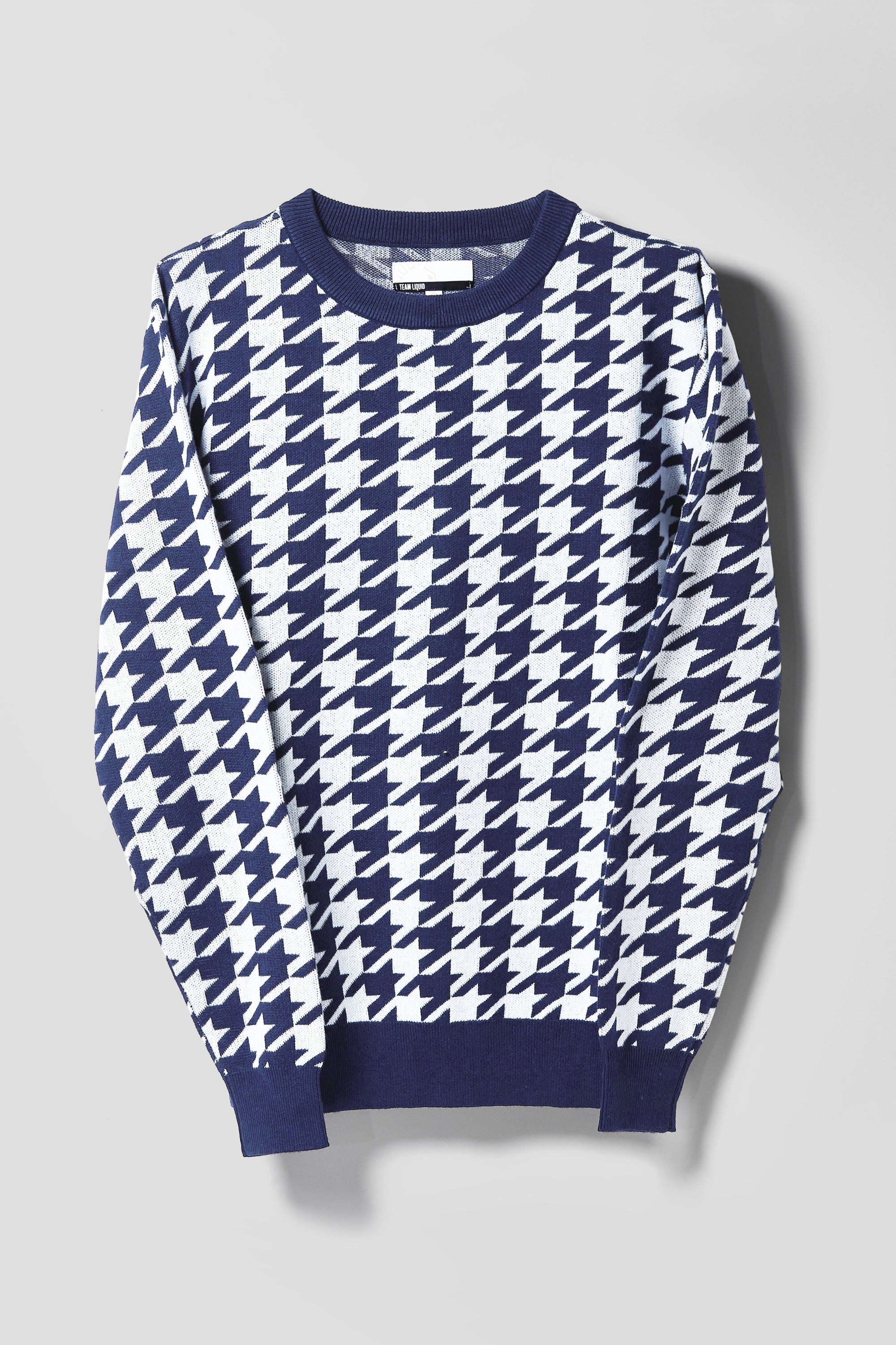 HOUNDSTOOTH SWEATER BLUE WHITE XXS