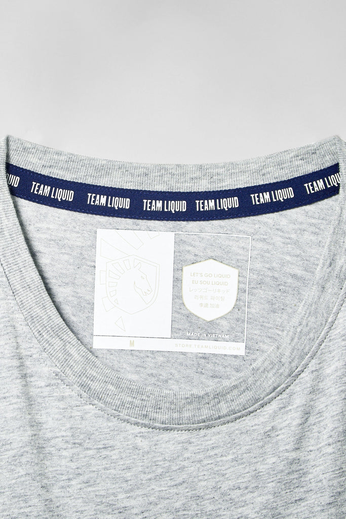 LIQUID CREST SHORT SLEEVE TEE - GREY HEATHER - Team Liquid